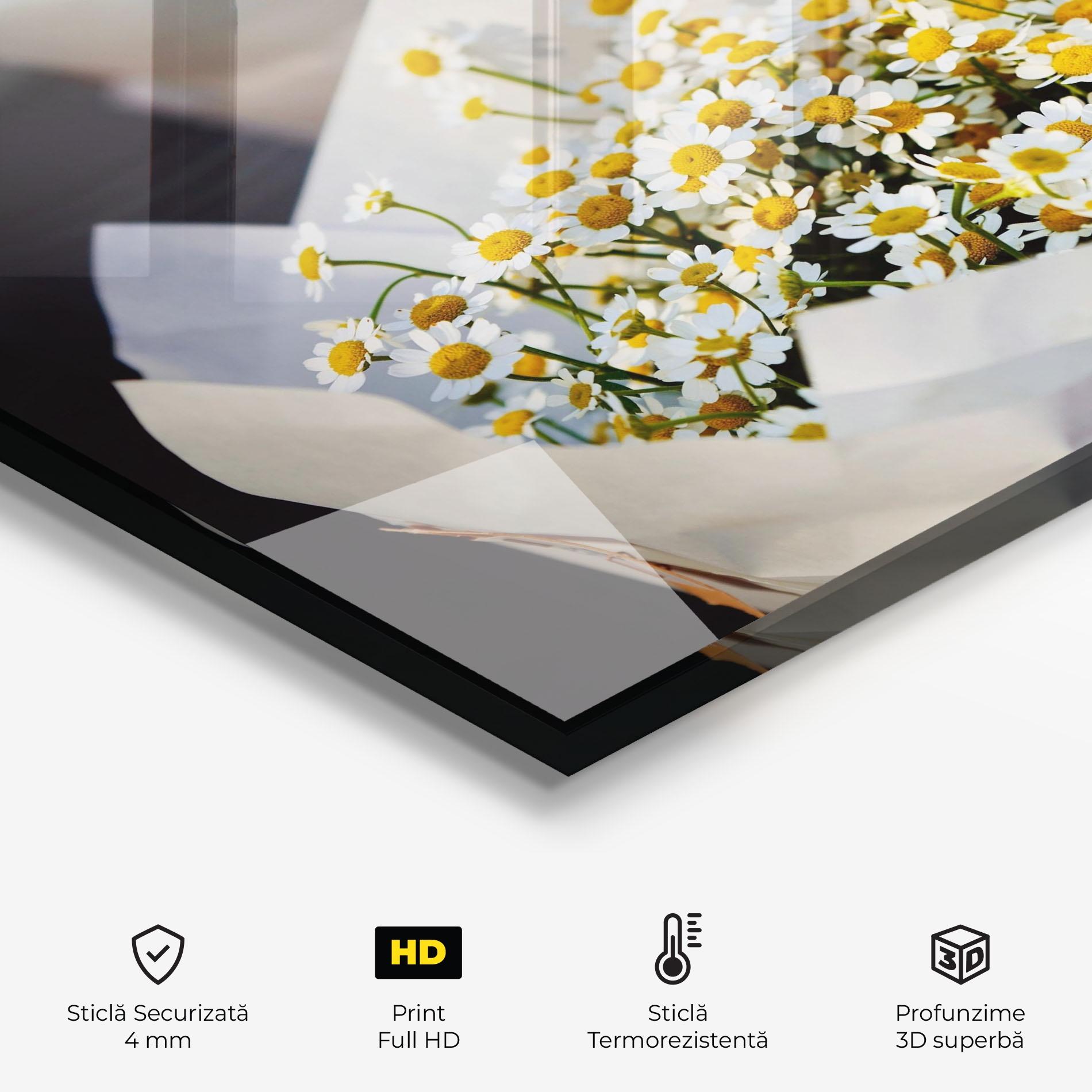 Panou Sticla Bucatarie Daisy Bouquet mockup 2