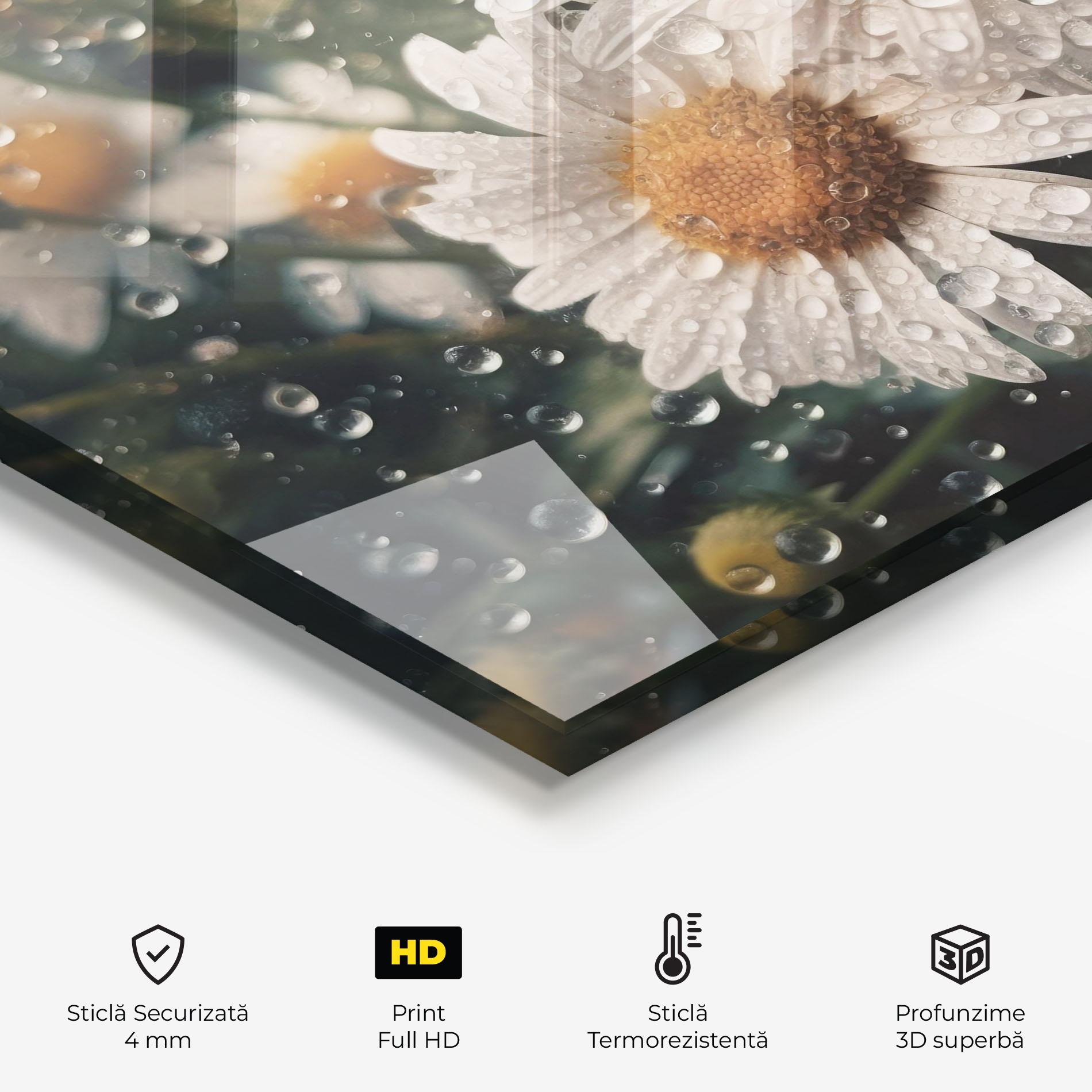Panou Sticla Bucatarie Daisy View After Rain mockup 2