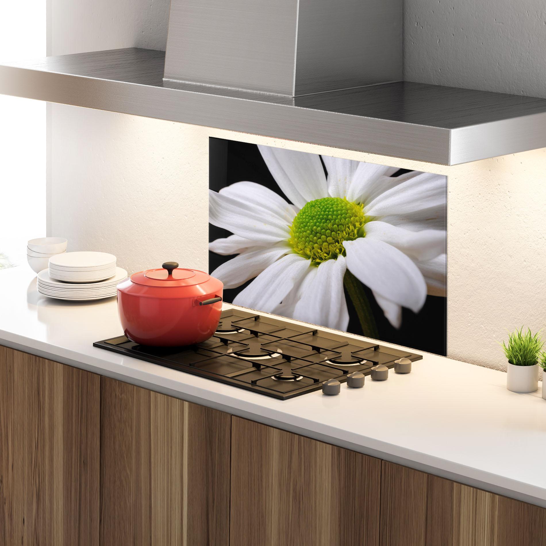 Panou Sticla Bucatarie Green Middle Daisy mockup 4