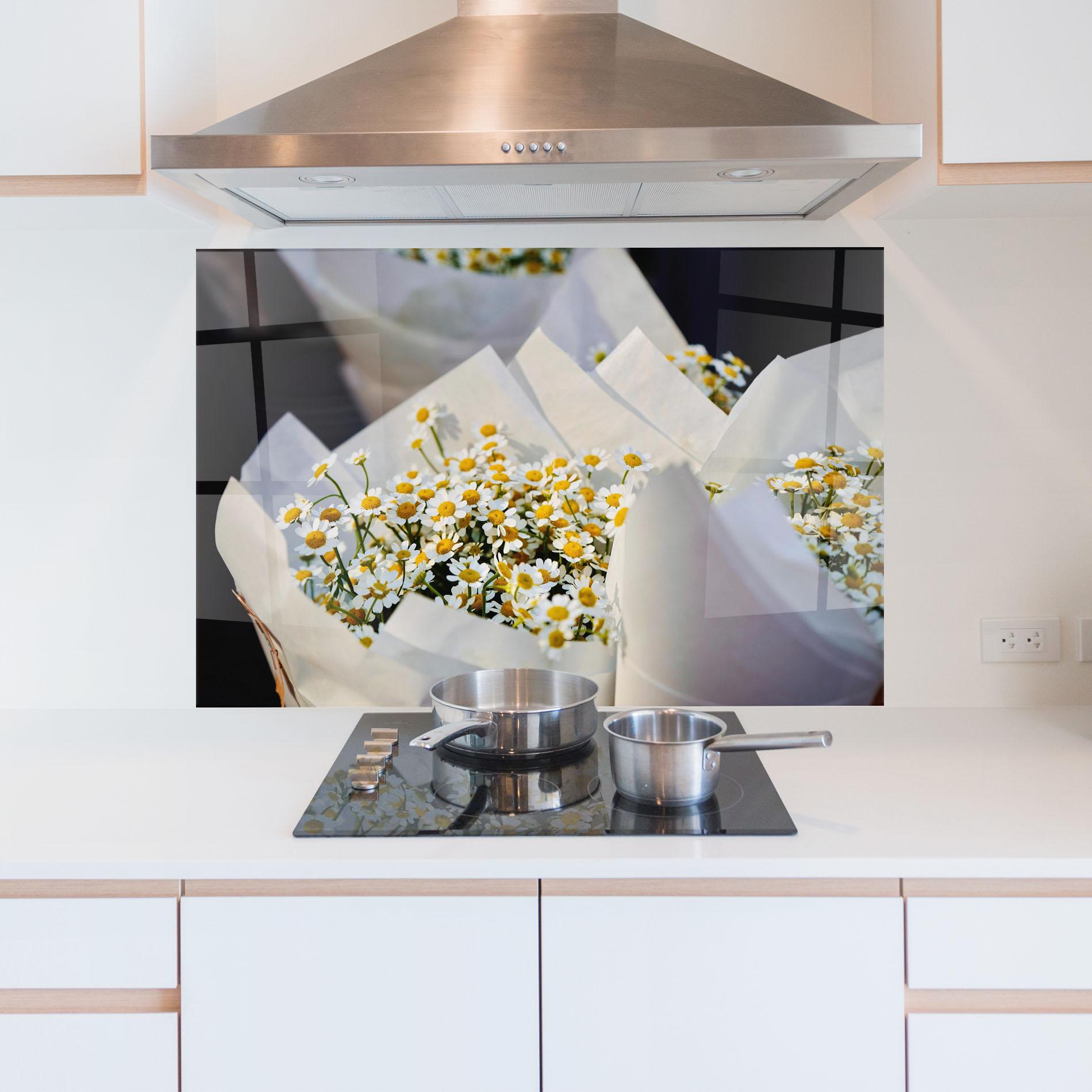 Panou Sticla Bucatarie Daisy Bouquet mockup 5