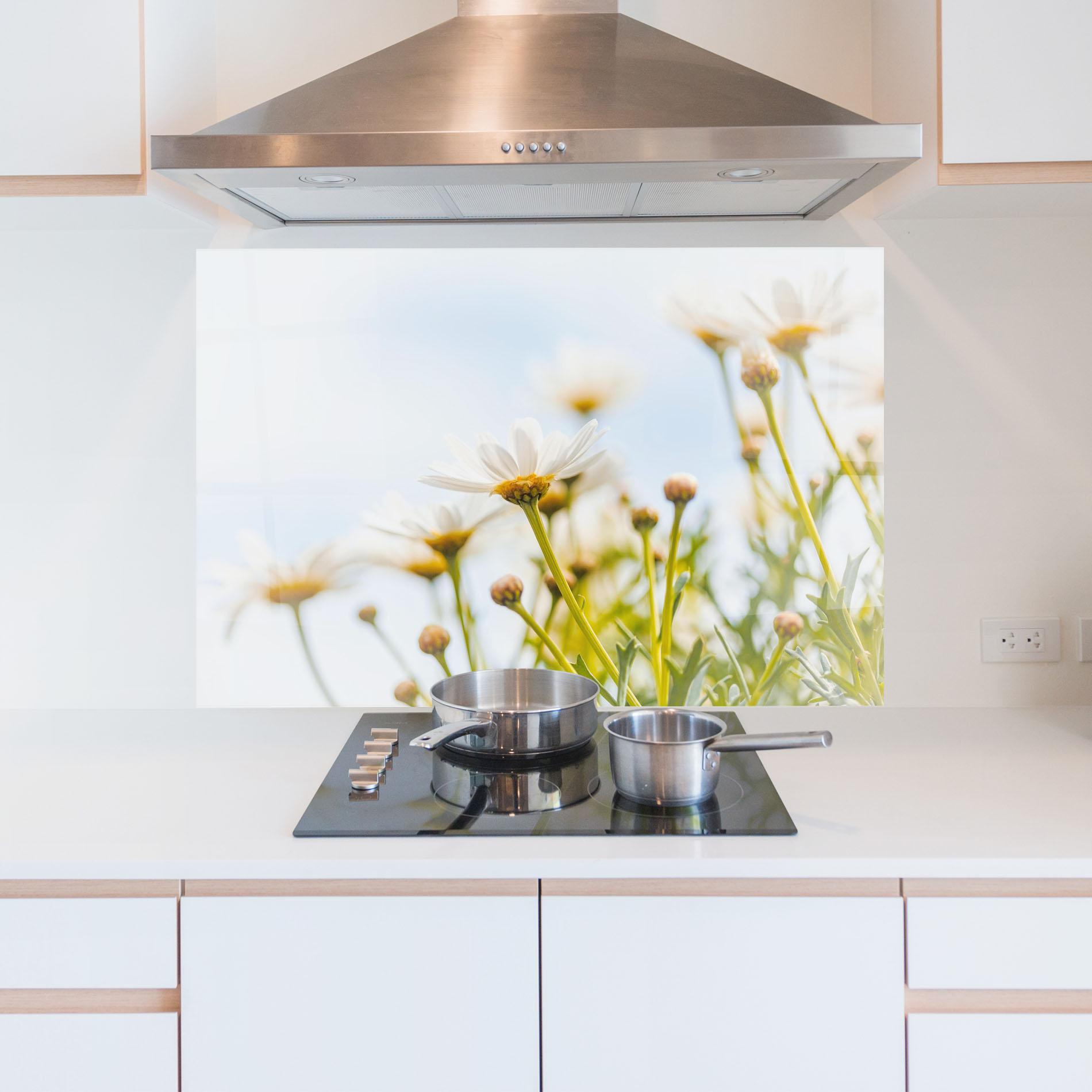 Panou Sticla Bucatarie Dreamy Daisy mockup 5