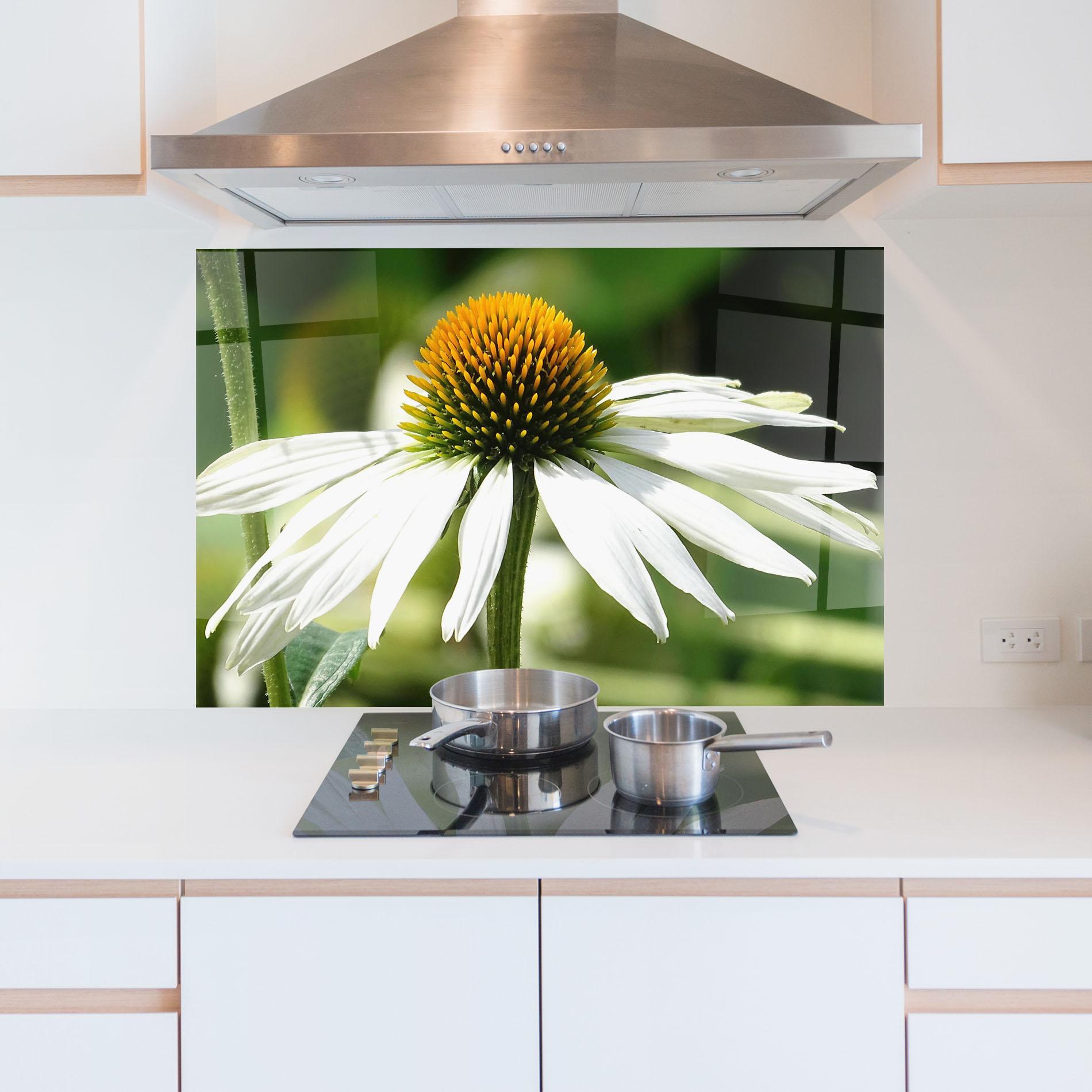 Panou Sticla Bucatarie Green Daisy mockup 5