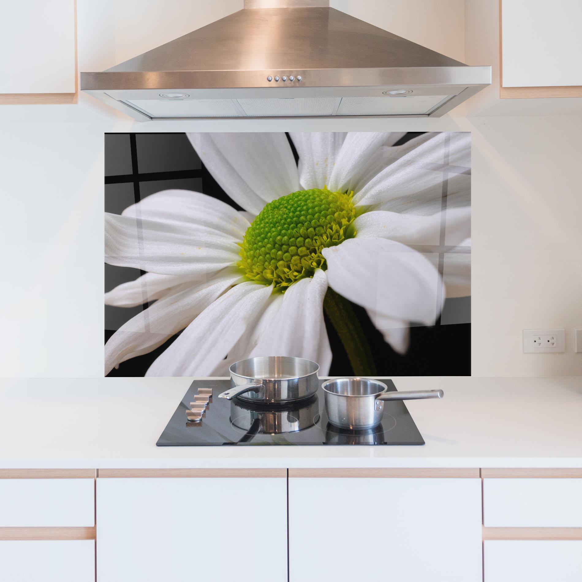 Panou Sticla Bucatarie Green Middle Daisy mockup 5