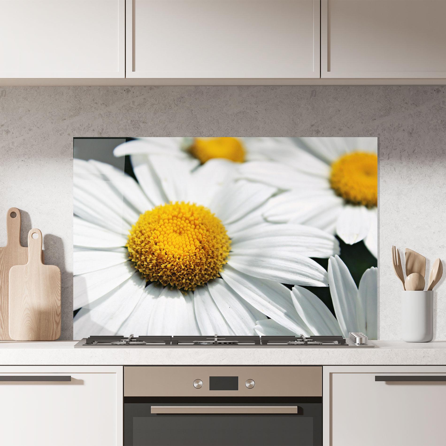 Panou Sticla Bucatarie Big Daisies mockup 7
