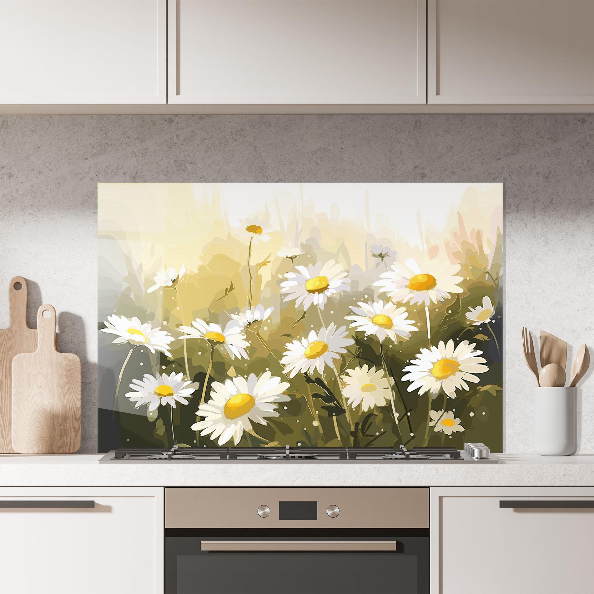 Panou Sticla Bucatarie Daily Daisy mockup 7