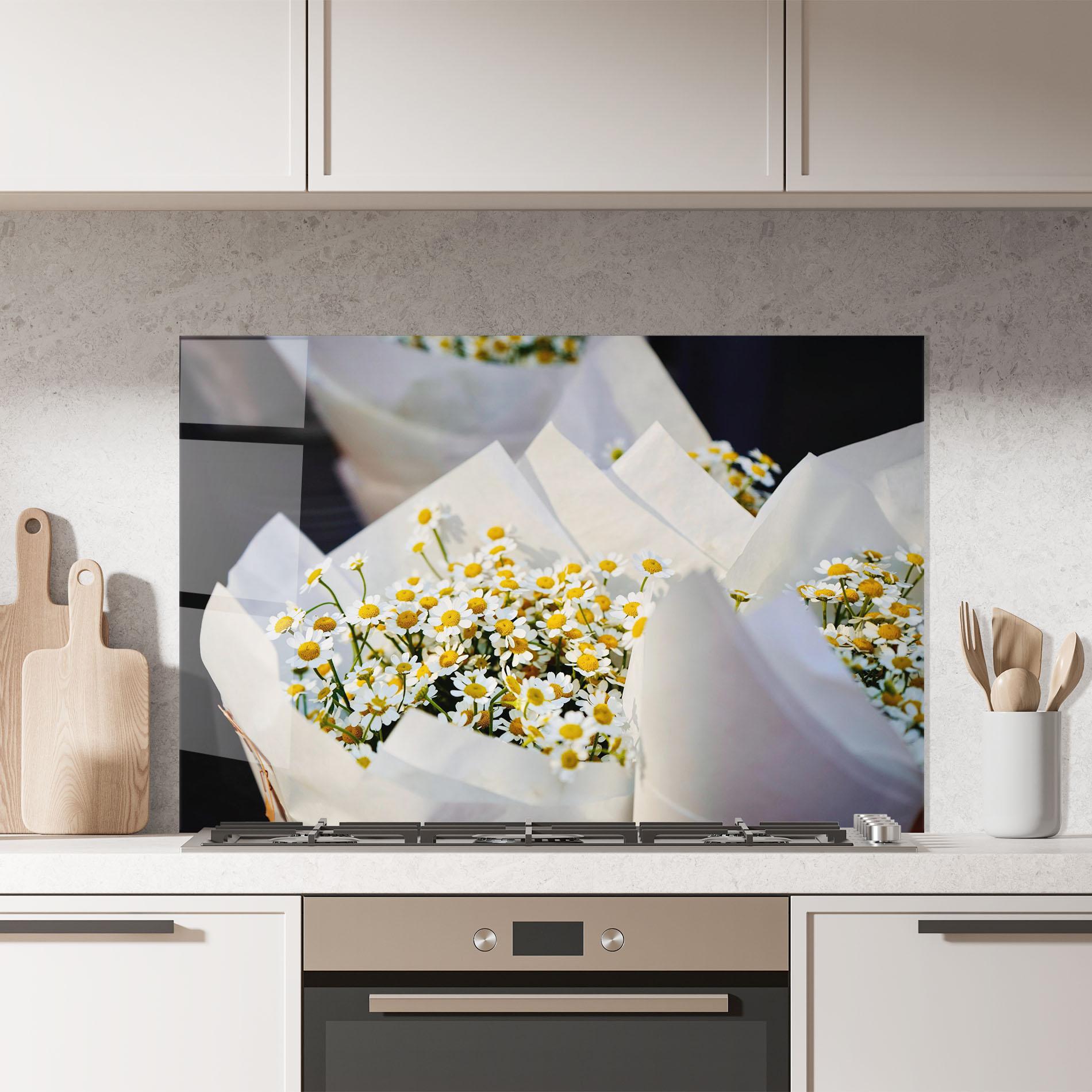 Panou Sticla Bucatarie Daisy Bouquet mockup 7