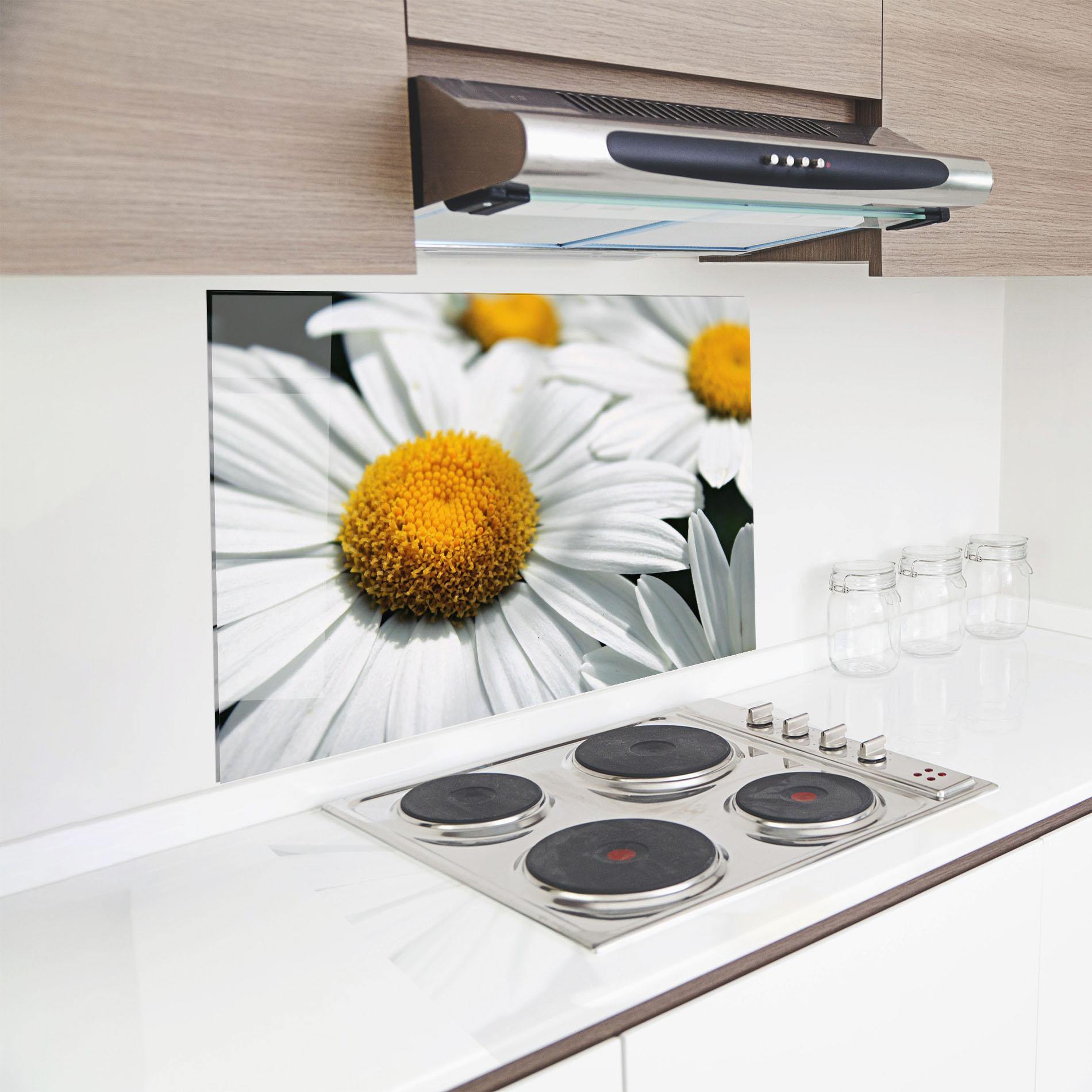 Panou Sticla Bucatarie Big Daisies mockup 8