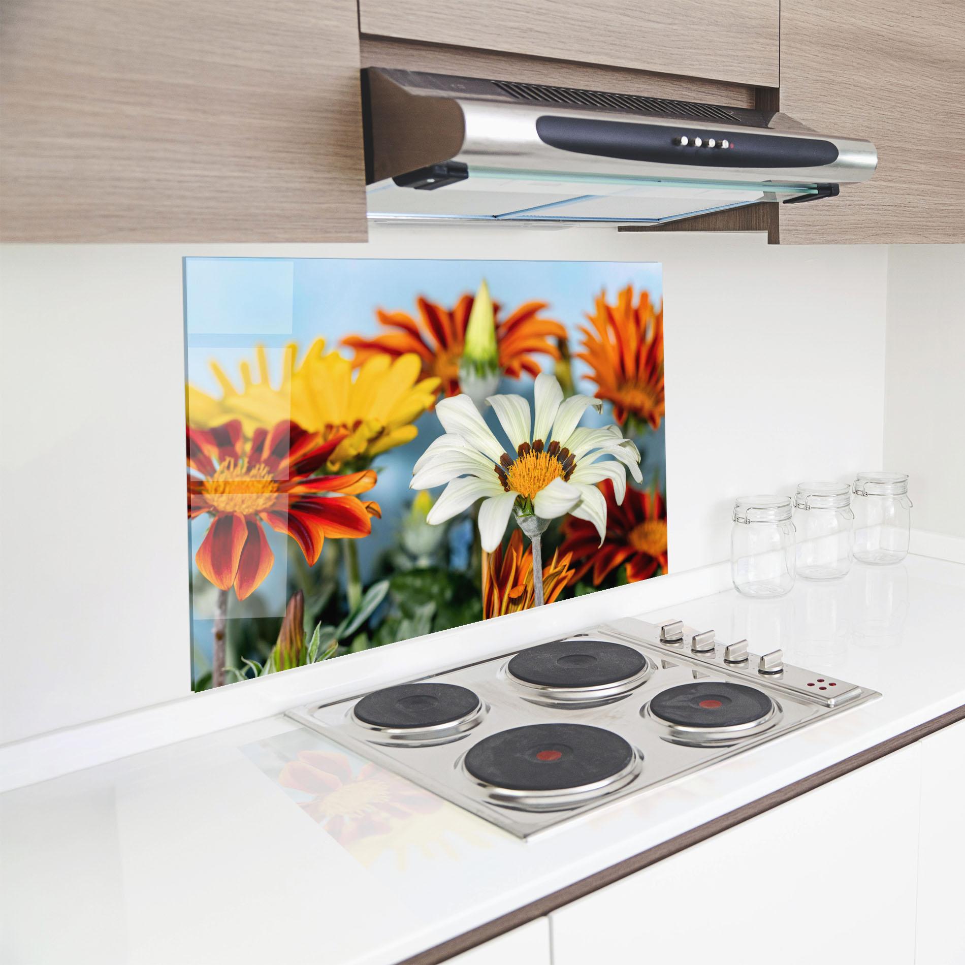 Panou Sticla Bucatarie Color Mix Daisy mockup 8