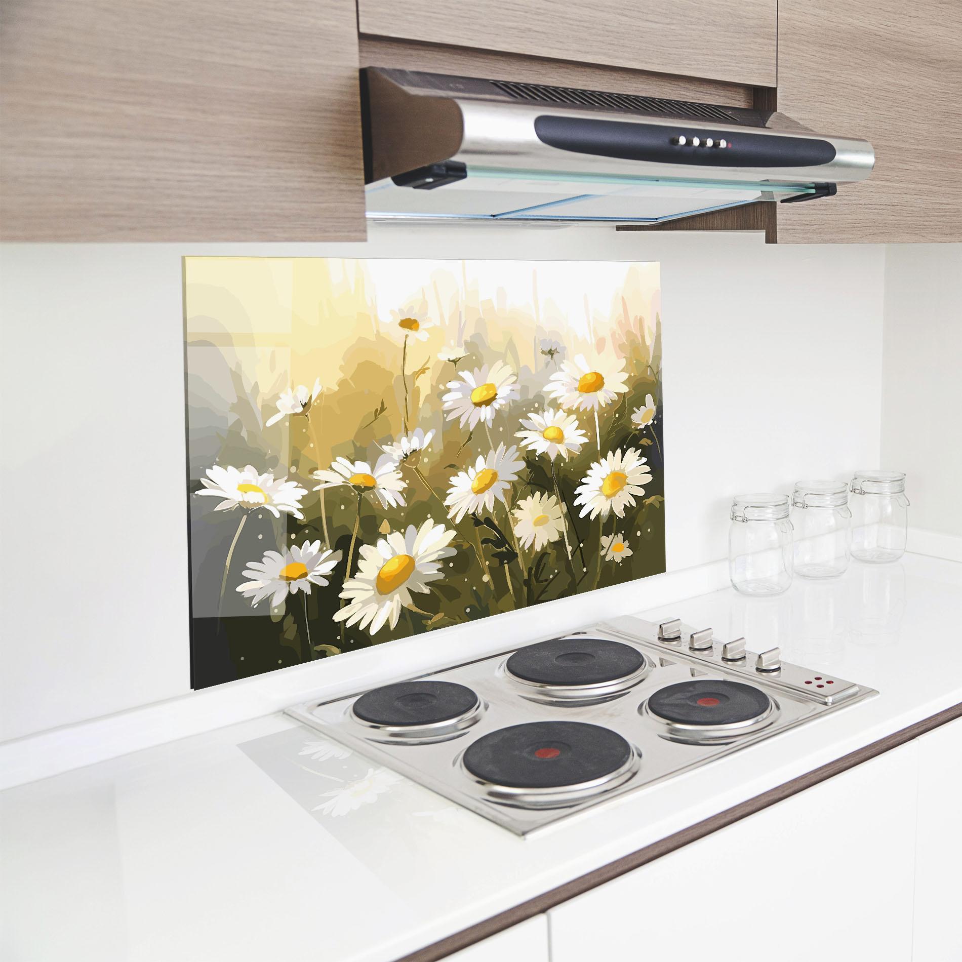 Panou Sticla Bucatarie Daily Daisy mockup 8