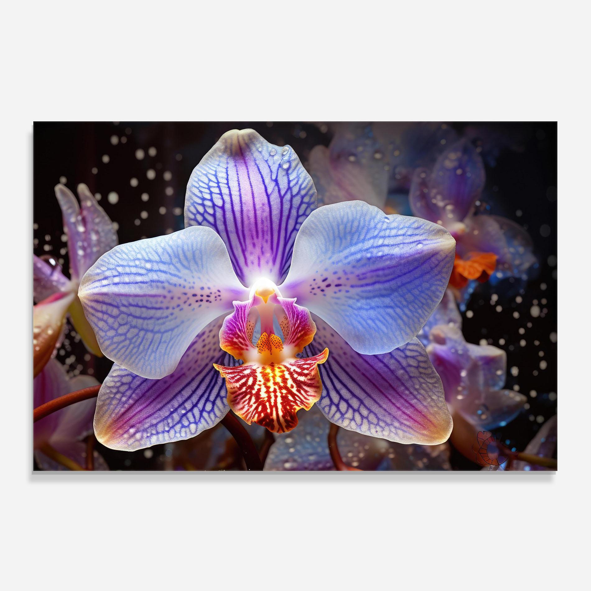 Panou Sticla Bucatarie Light Purple Orchid Art mockup 0