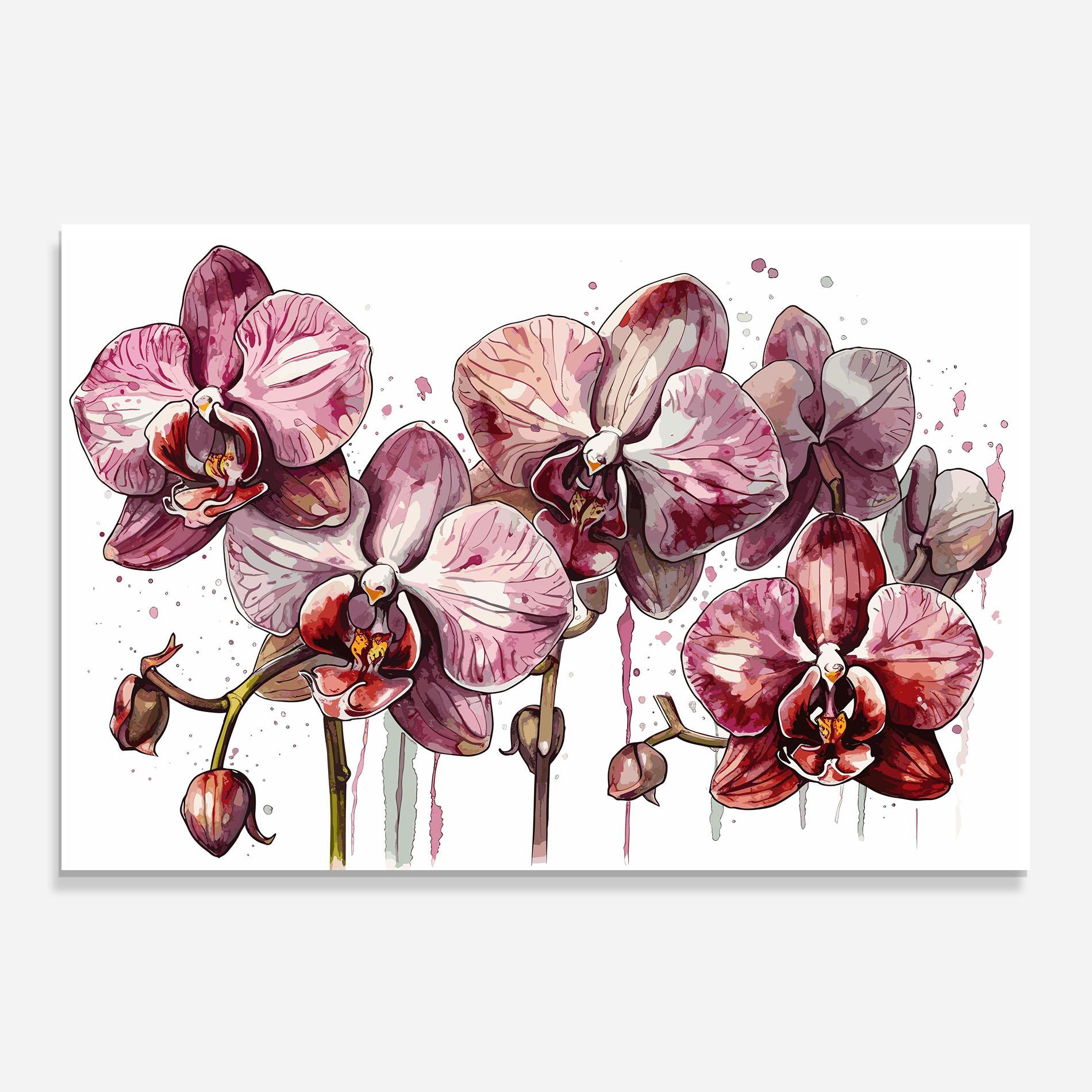Panou Sticla Bucatarie Orchid Art mockup 0