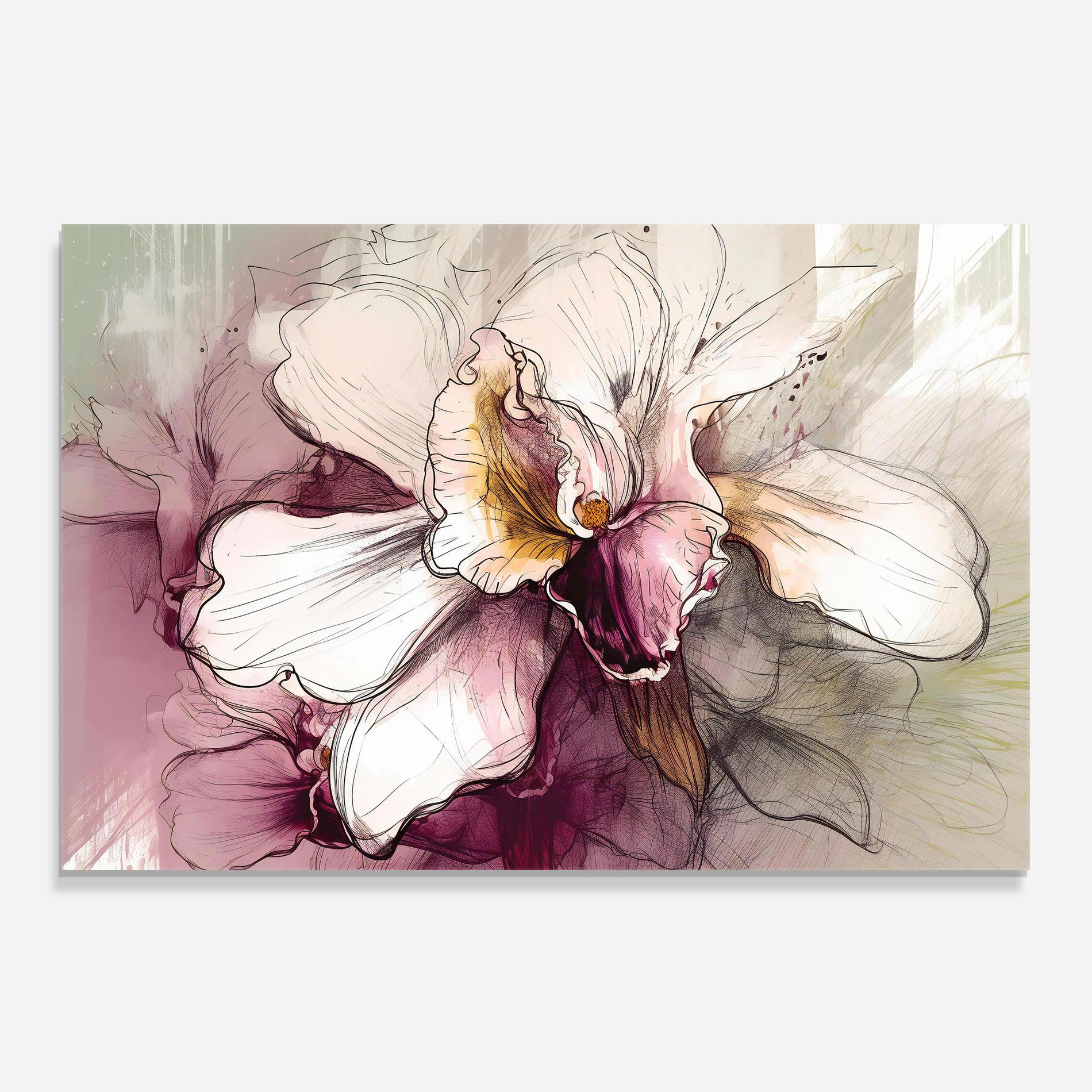 Panou Sticla Bucatarie Painted Purple Orchid mockup 0
