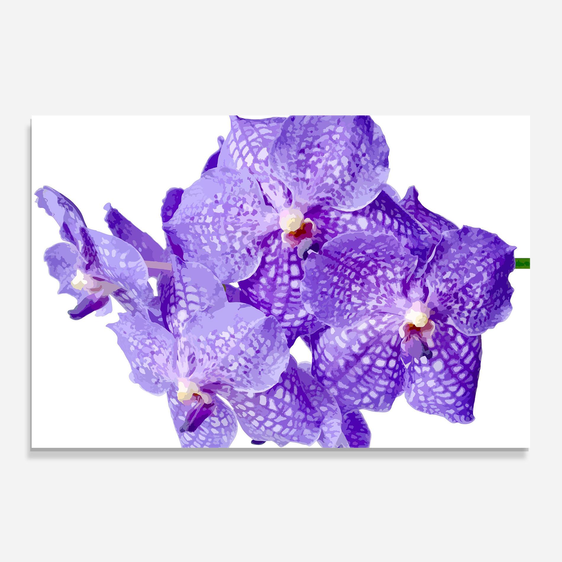 Panou Sticla Bucatarie Purple White Orchid mockup 0