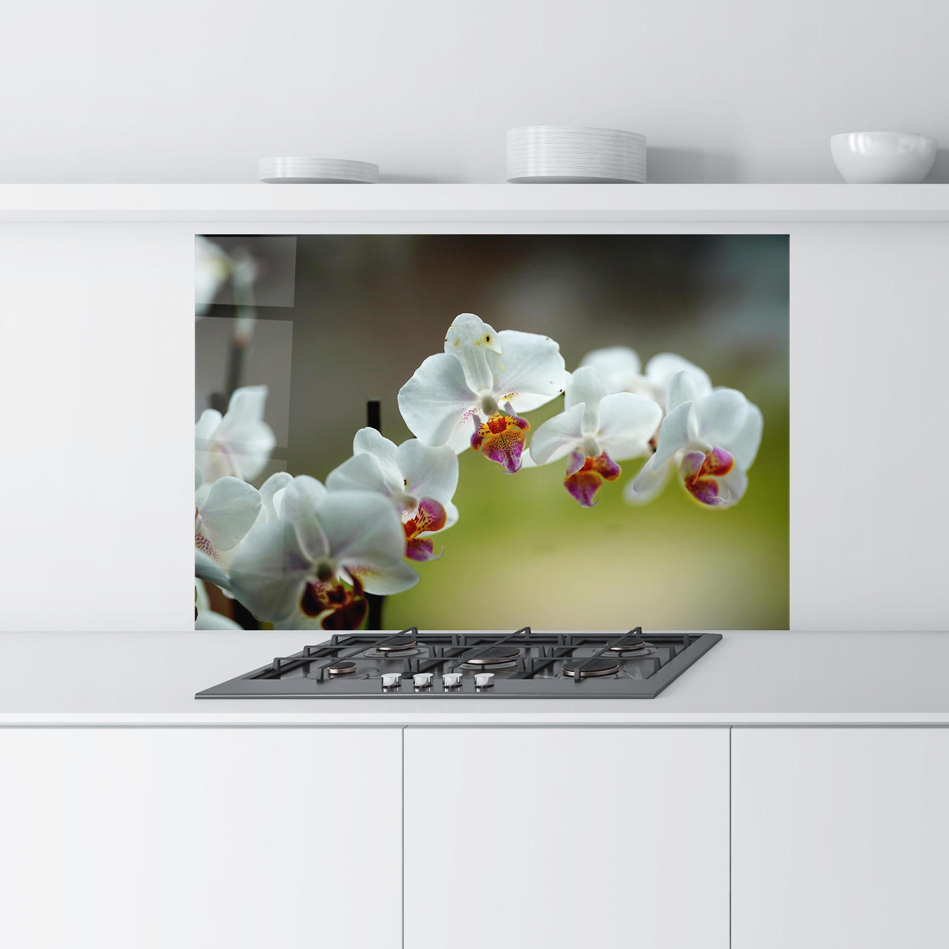 Panou Sticla Bucatarie Pretty Orchid In Nature mockup 9