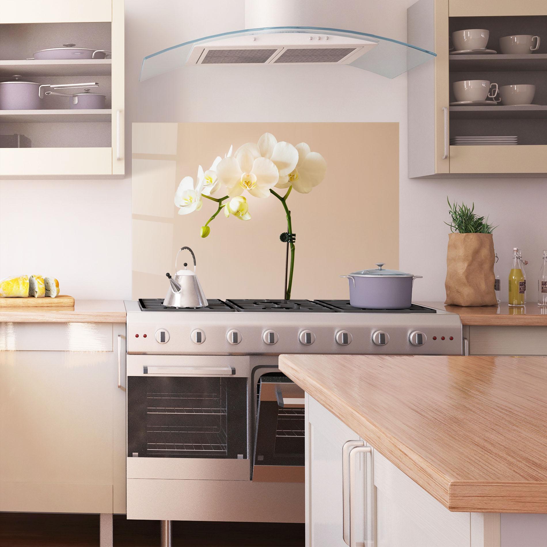 Panou Sticla Bucatarie Cream Orchid On Pink mockup 1