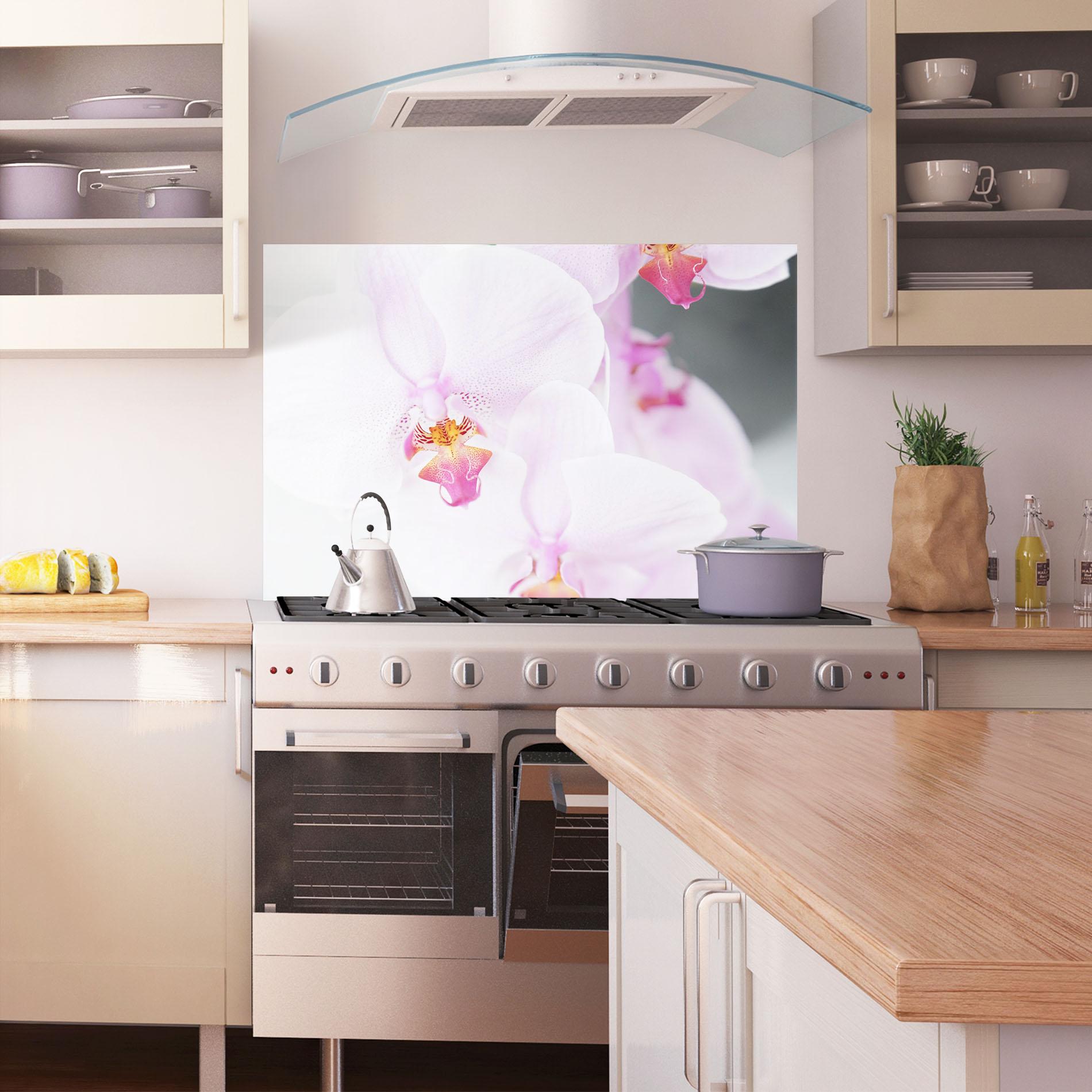 Panou Sticla Bucatarie Light Purple Orchid mockup 1