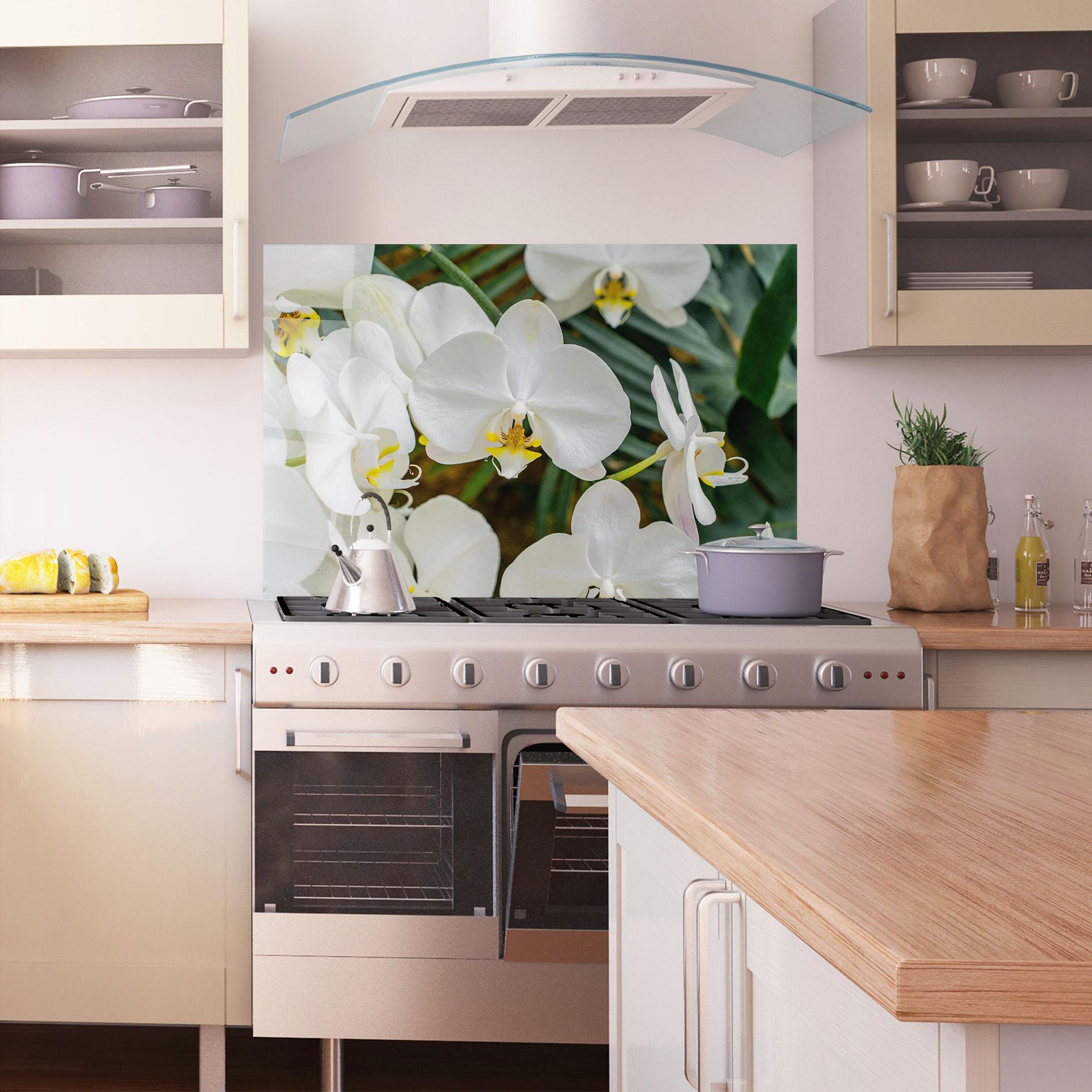 Panou Sticla Bucatarie Orchids In Nature mockup 1