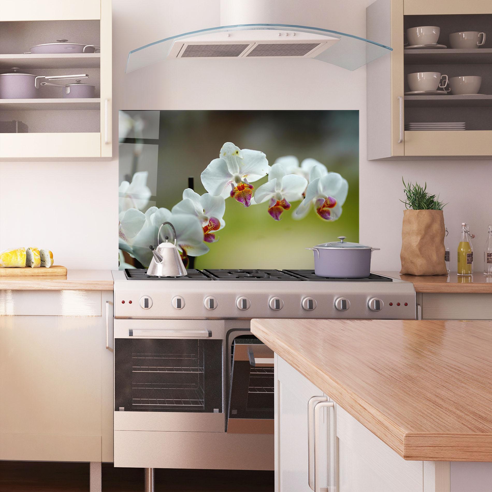 Panou Sticla Bucatarie Pretty Orchid In Nature mockup 1