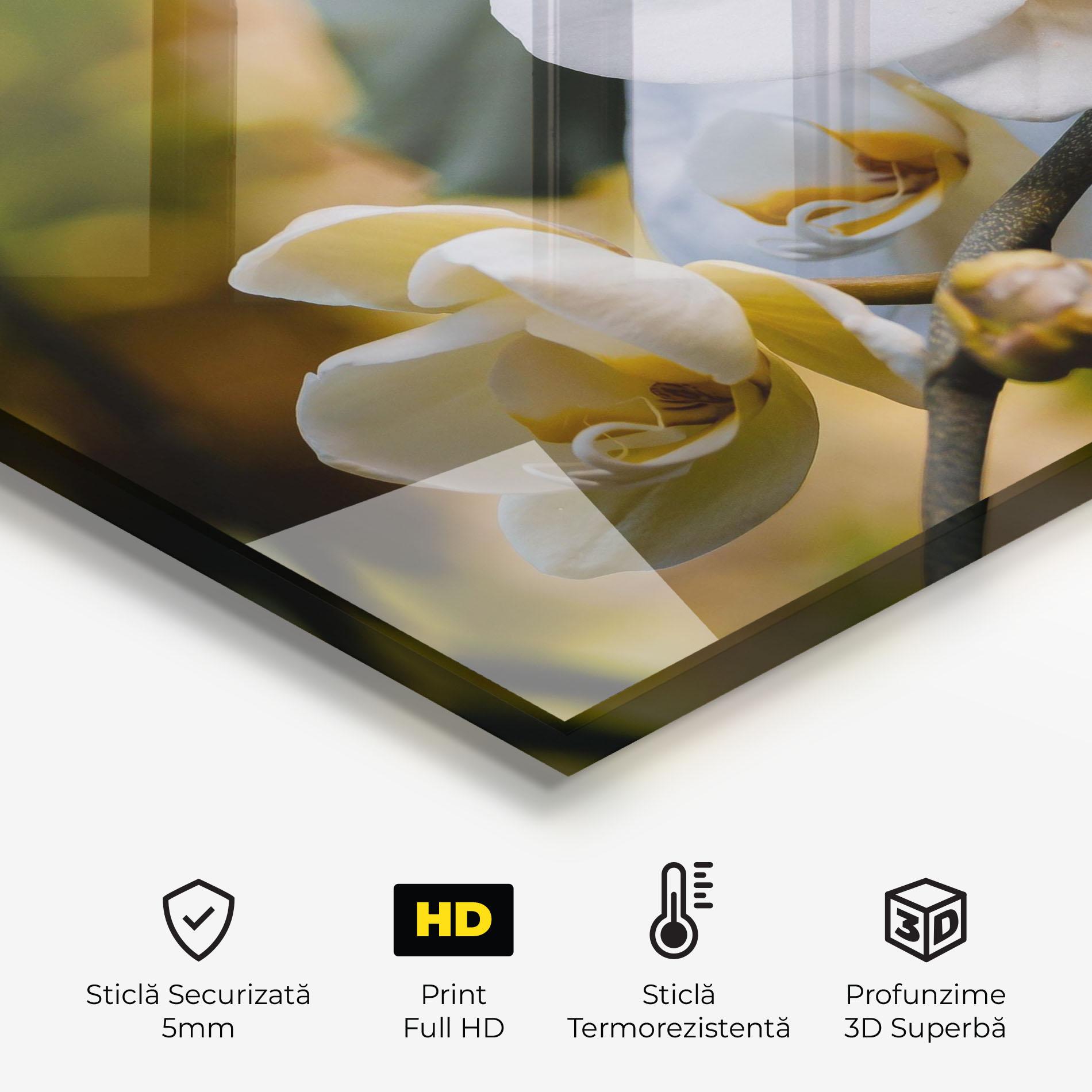 Panou Sticla Bucatarie Cream Orchid In Nature mockup 2