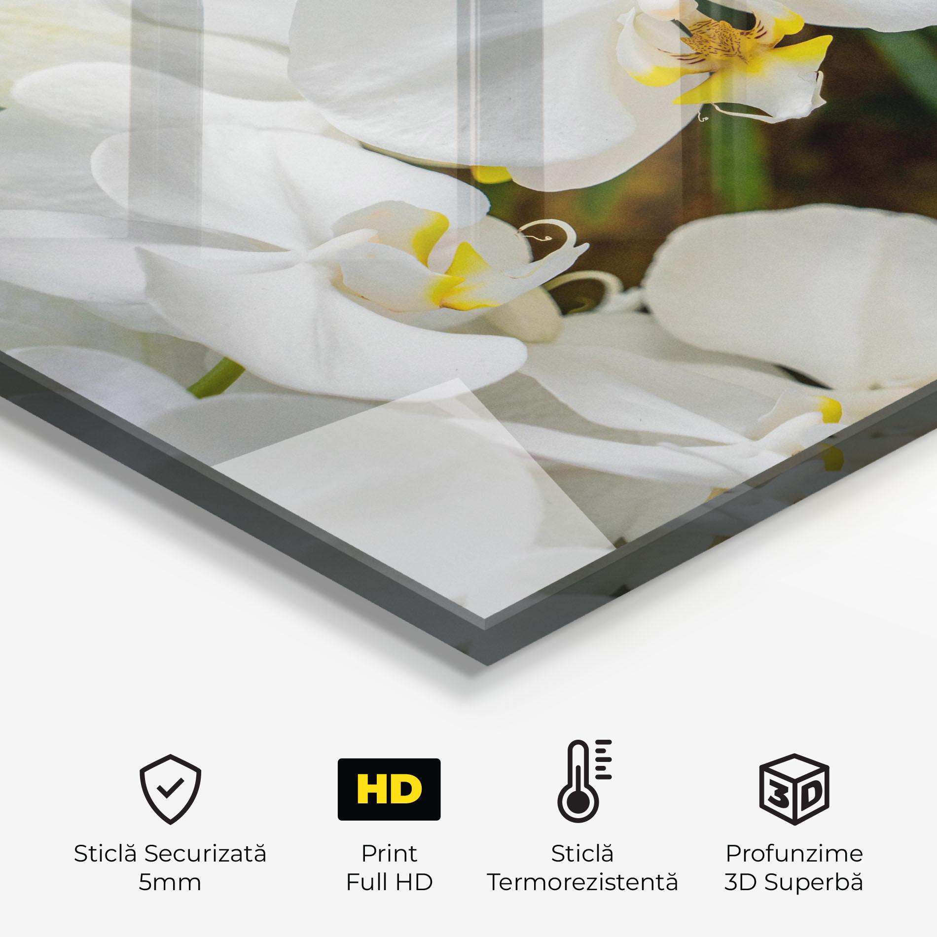 Panou Sticla Bucatarie Orchids In Nature mockup 2