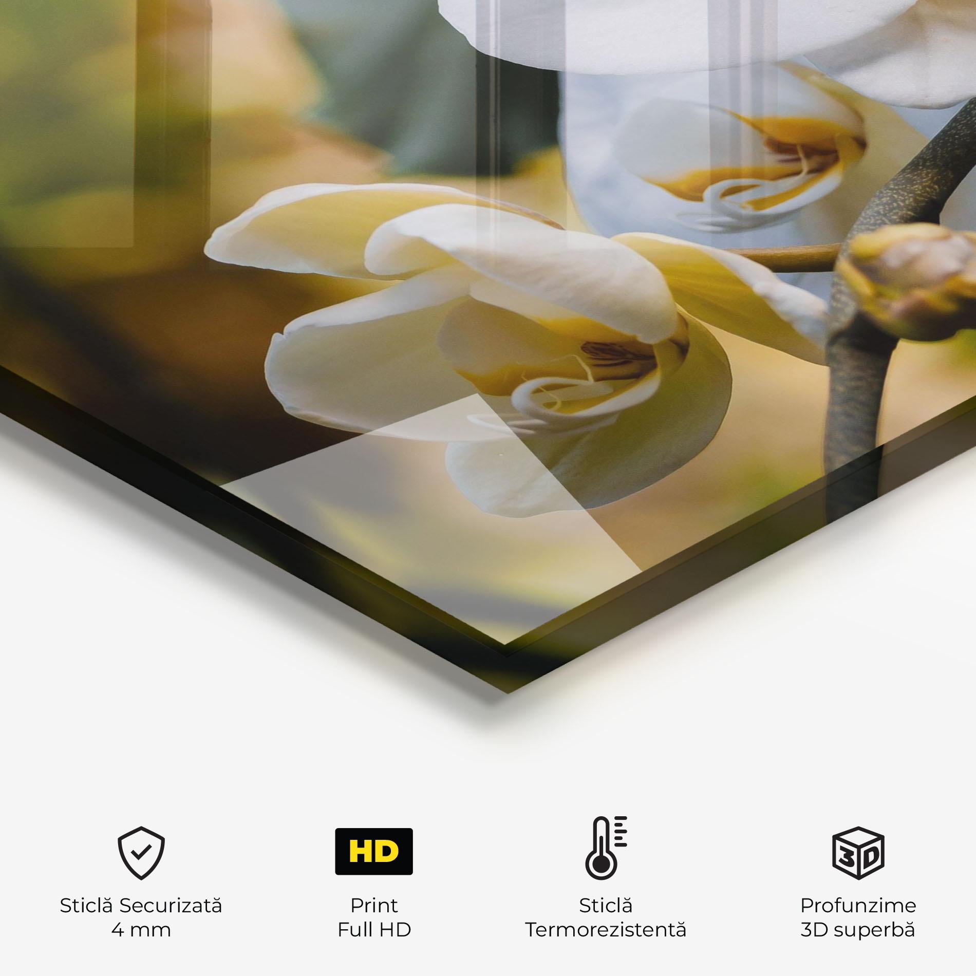 Panou Sticla Bucatarie Cream Orchid In Nature mockup 2