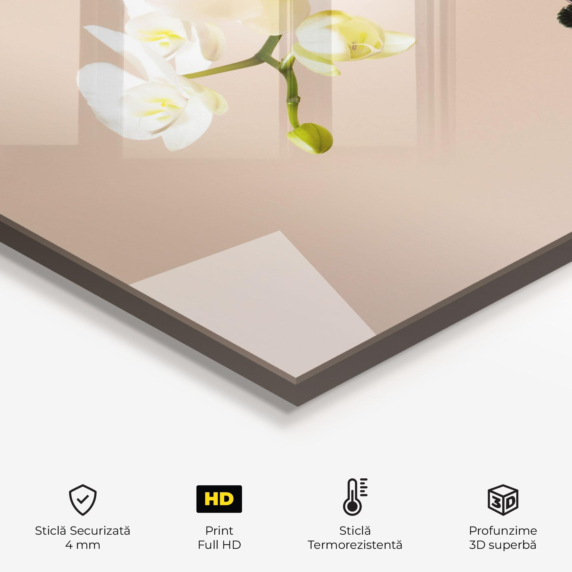 Panou Sticla Bucatarie Cream Orchid On Pink mockup 2