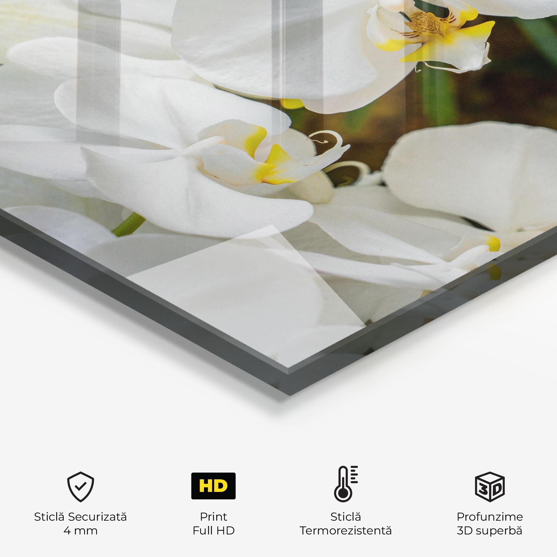 Panou Sticla Bucatarie Orchids In Nature mockup 2