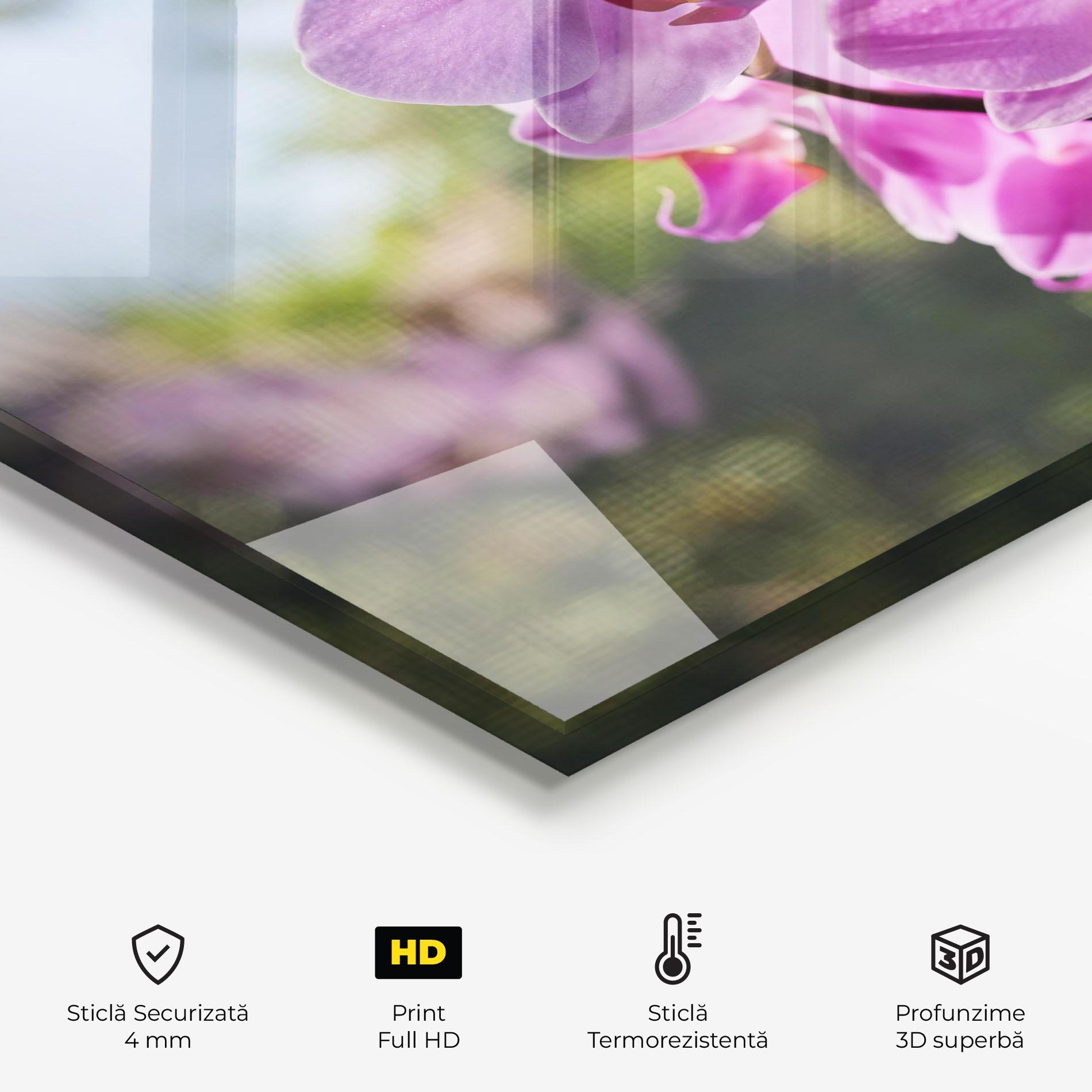 Panou Sticla Bucatarie Orchids In The Garden mockup 2