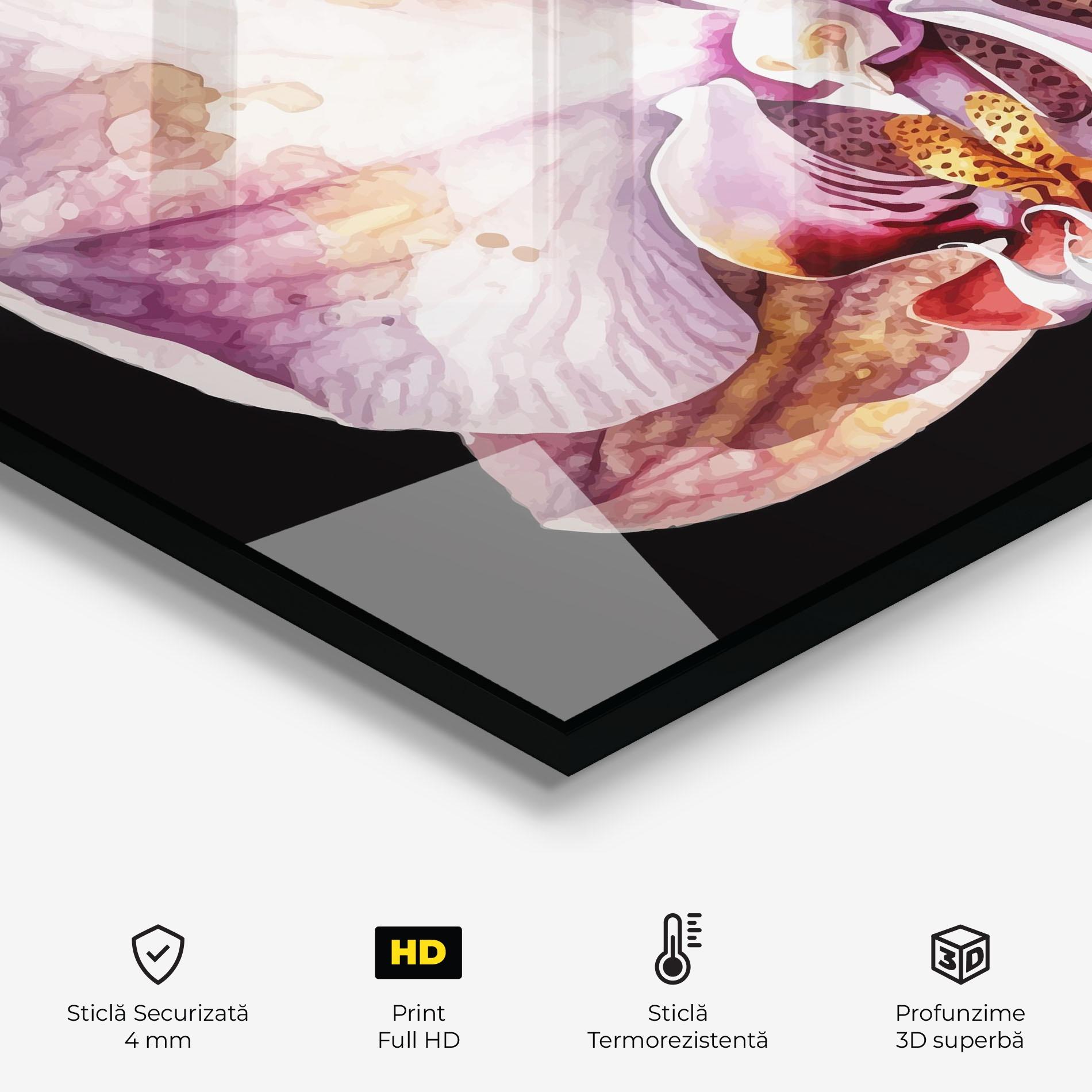 Panou Sticla Bucatarie Painted Orchid mockup 2