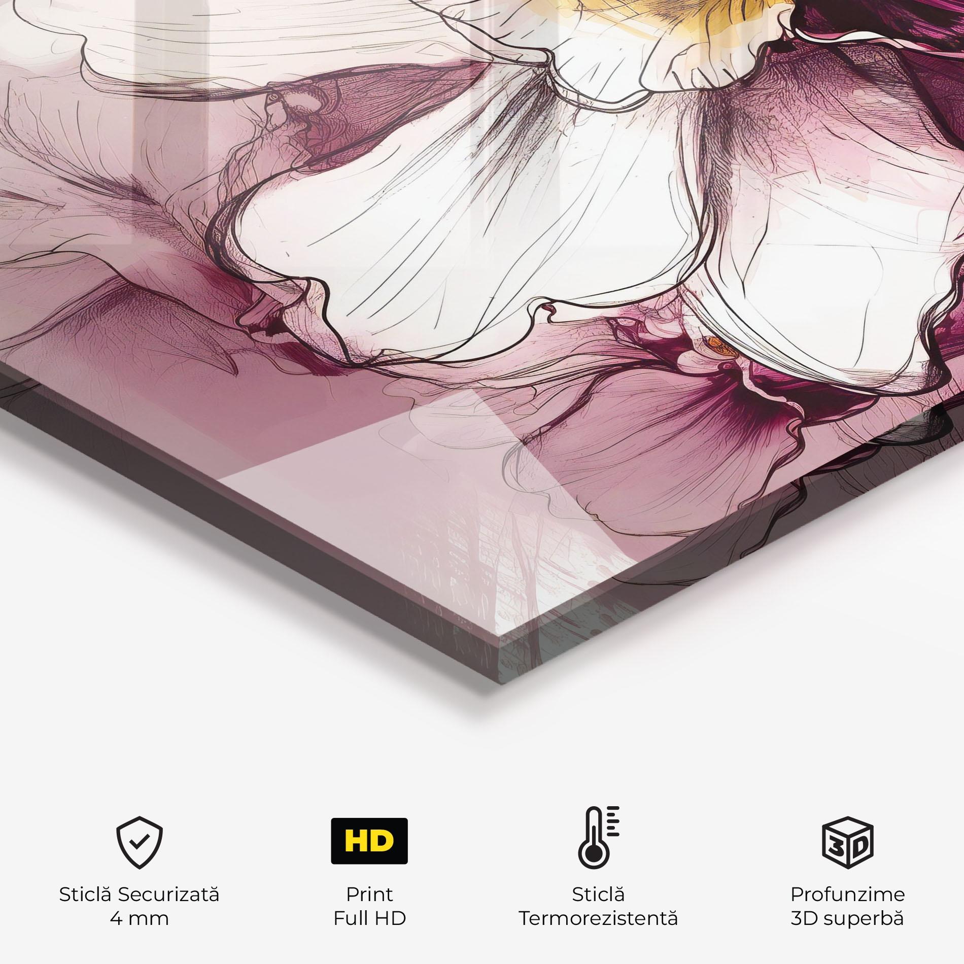 Panou Sticla Bucatarie Painted Purple Orchid mockup 2