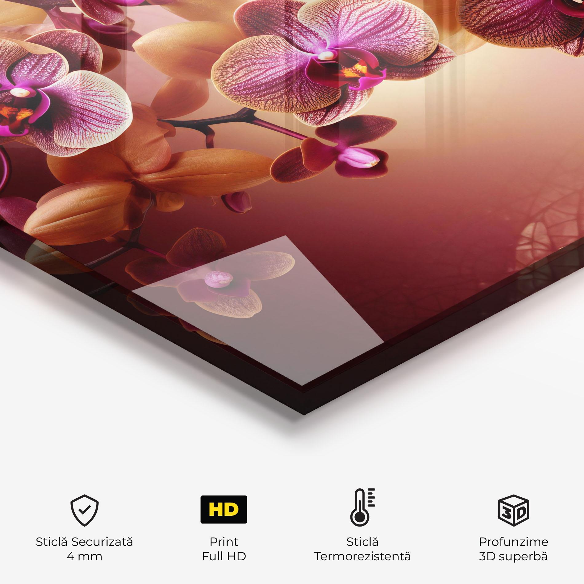 Panou Sticla Bucatarie Purple Cream Orchid mockup 2