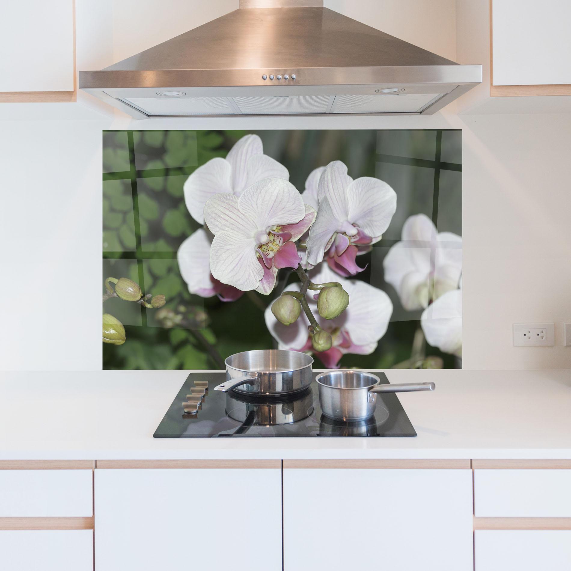 Panou Sticla Bucatarie Orchid Botanical Garden mockup 5