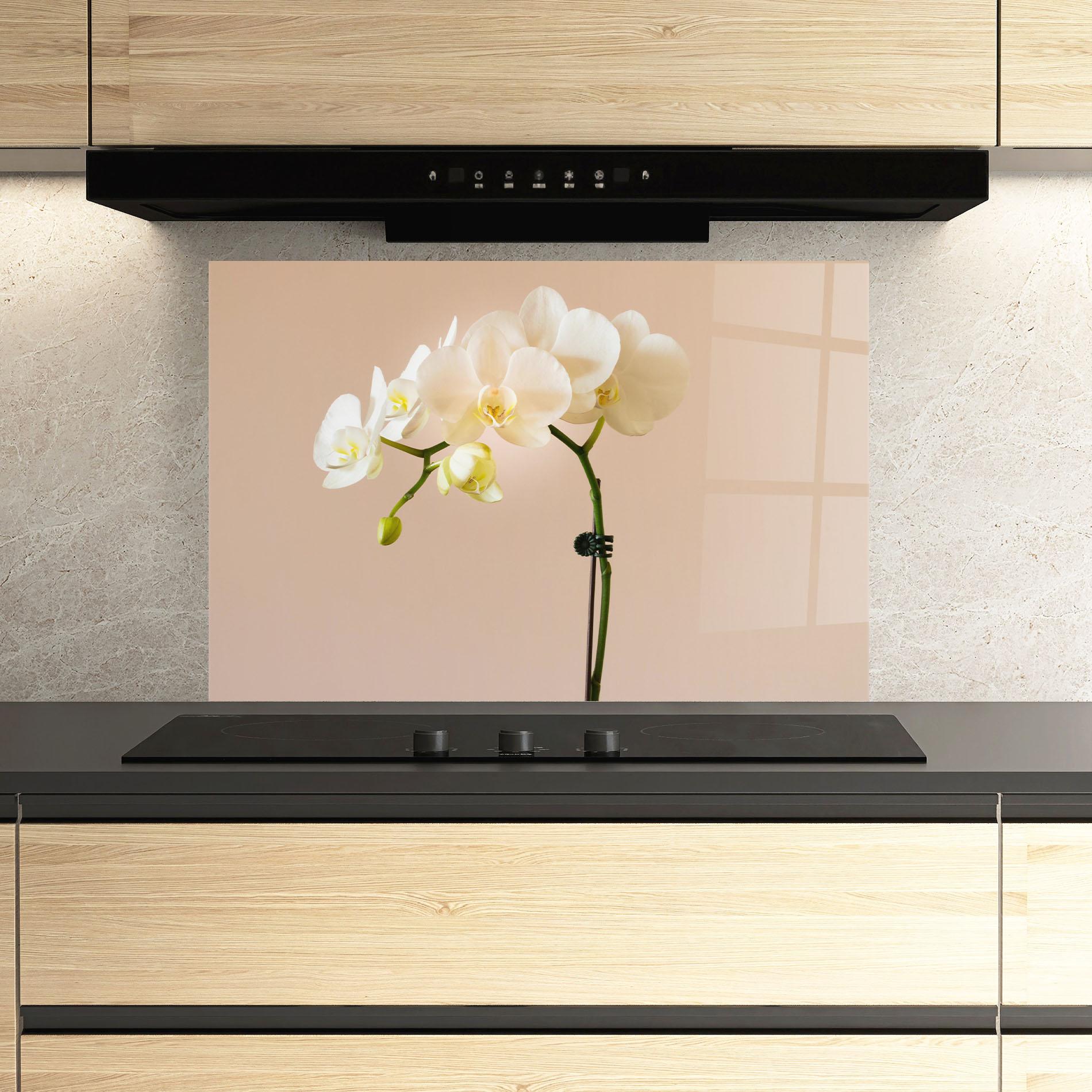 Panou Sticla Bucatarie Cream Orchid On Pink mockup 3