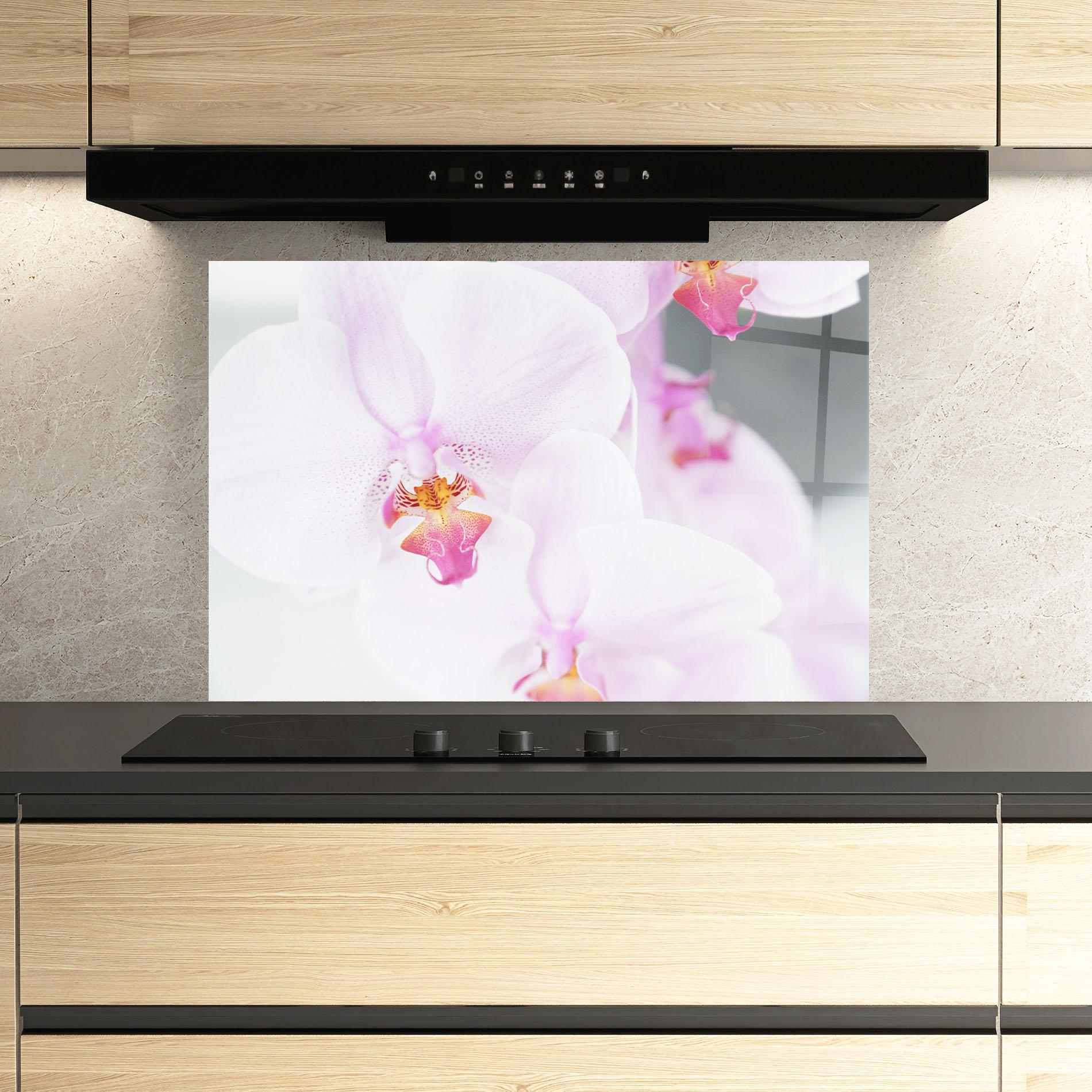 Panou Sticla Bucatarie Light Purple Orchid mockup 3