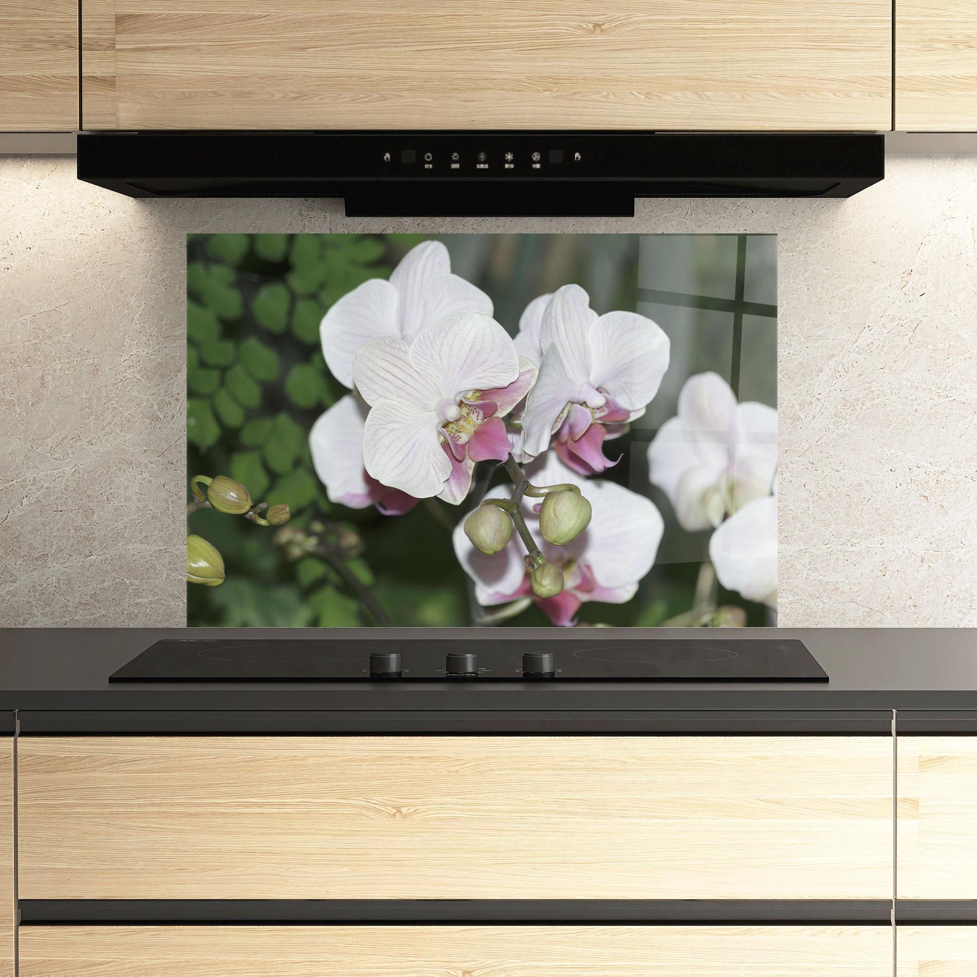 Panou Sticla Bucatarie Orchid Botanical Garden mockup 3