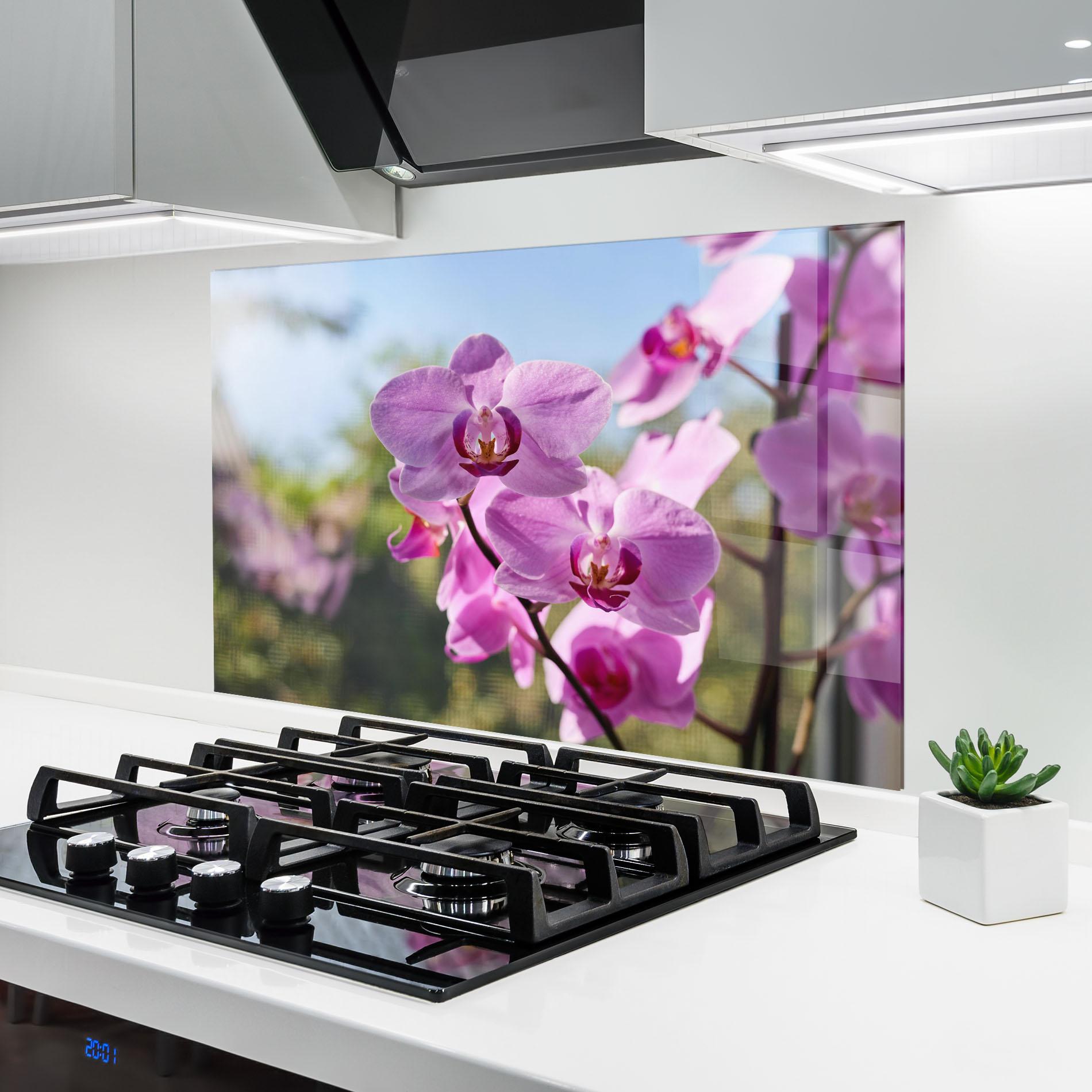 Panou Sticla Bucatarie Orchids In The Garden mockup 6