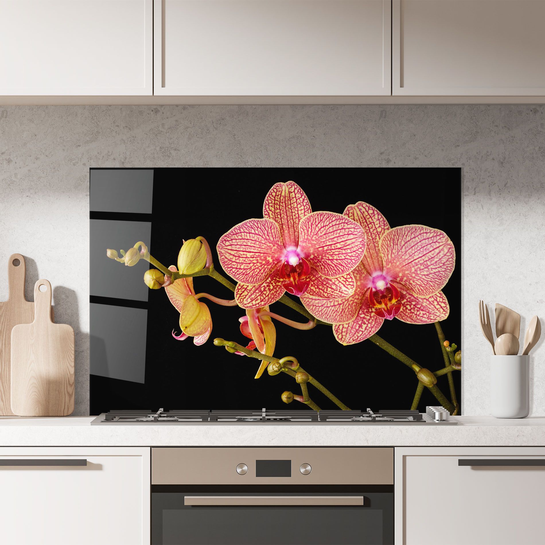 Pink Orchids On Black mockup 7
