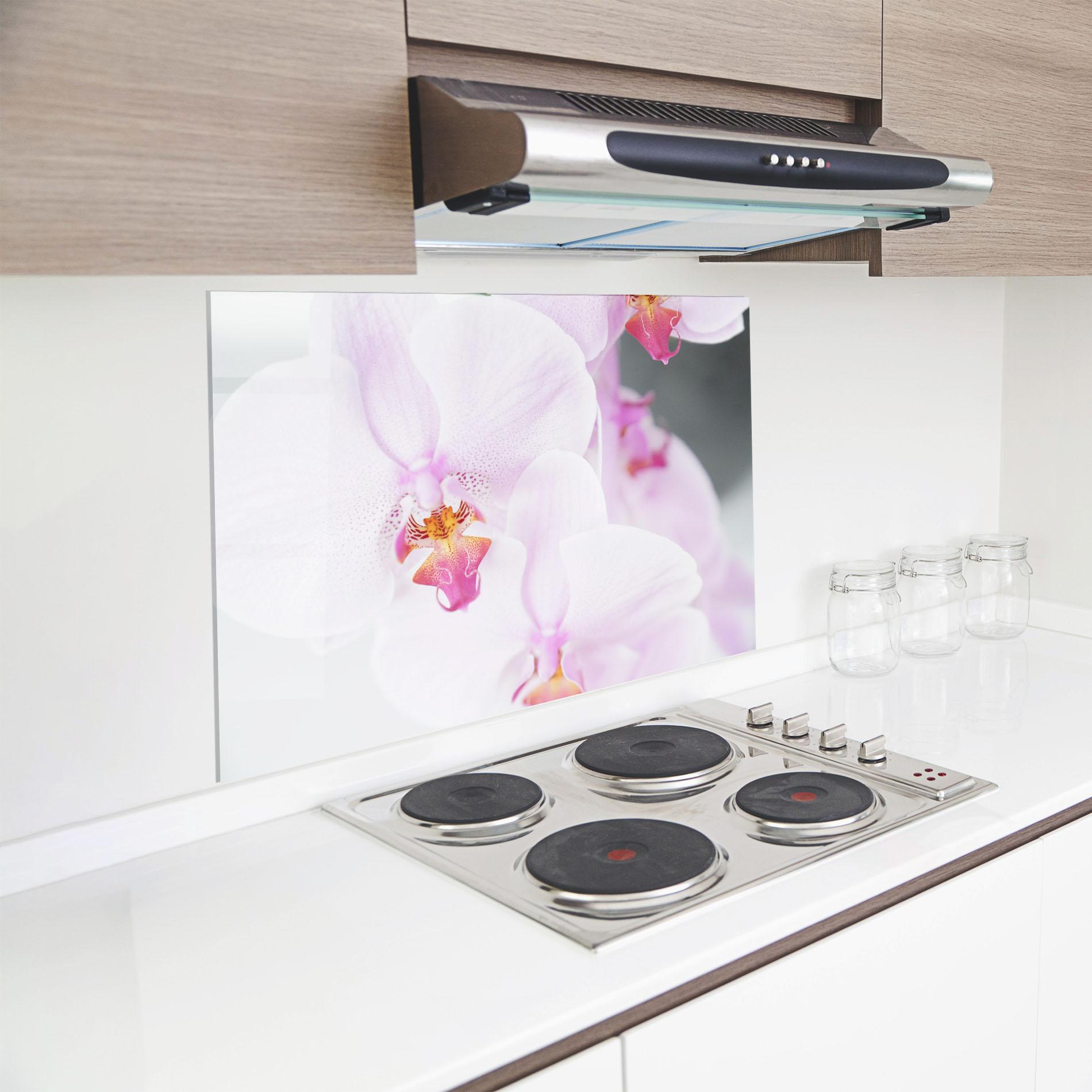 Panou Sticla Bucatarie Light Purple Orchid mockup 8