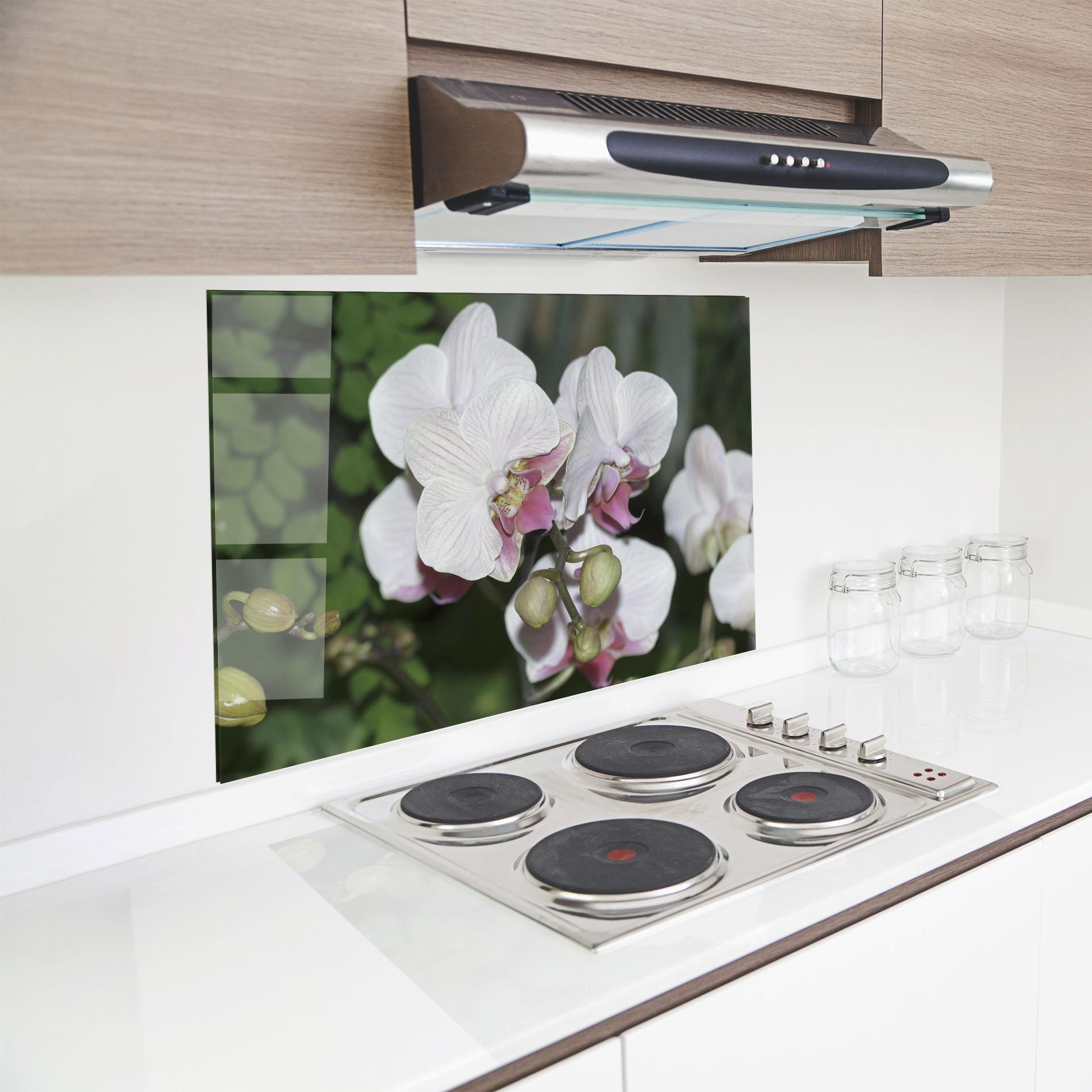 Panou Sticla Bucatarie Orchid Botanical Garden mockup 8
