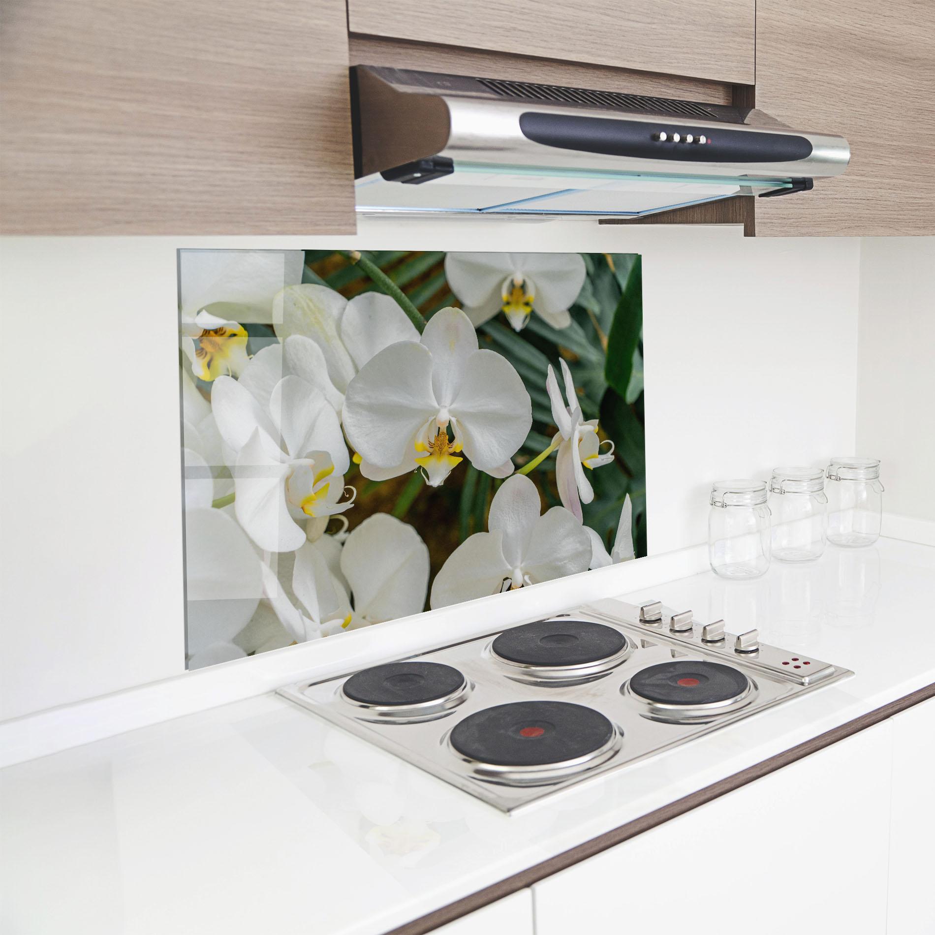Panou Sticla Bucatarie Orchids In Nature mockup 8