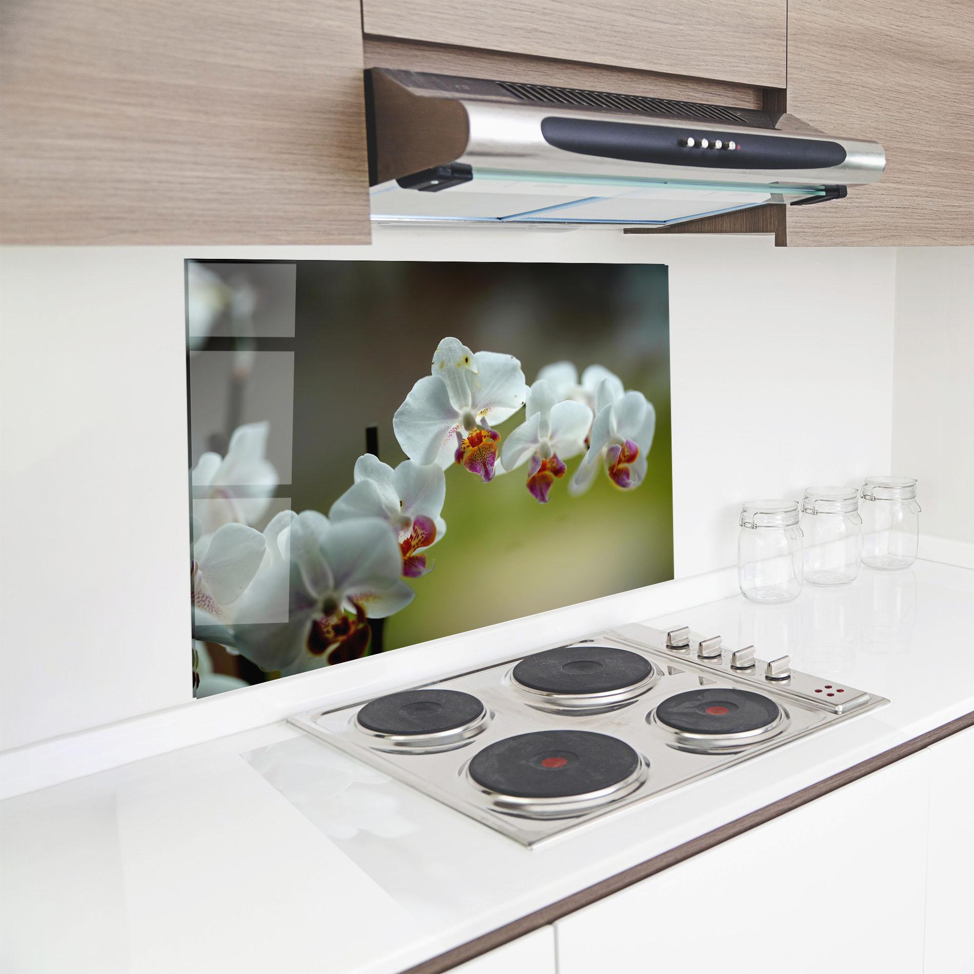 Panou Sticla Bucatarie Pretty Orchid In Nature mockup 8