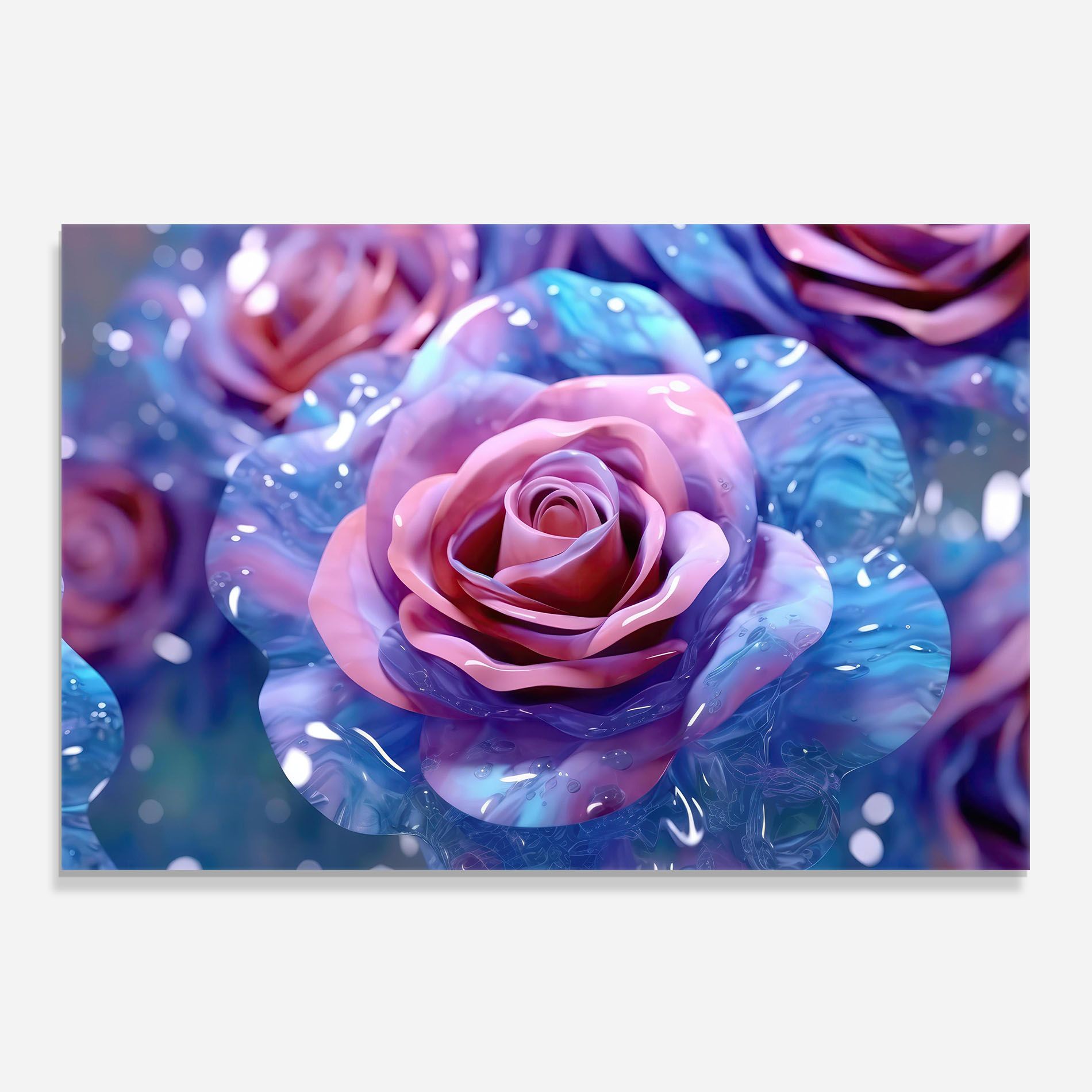 Beautiful Blue Pink Rose mockup 0