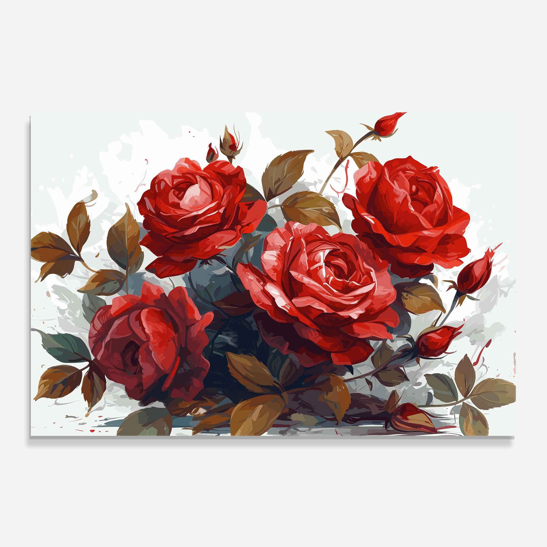 Panou Sticla Bucatarie Beautiful Red Roses mockup 0
