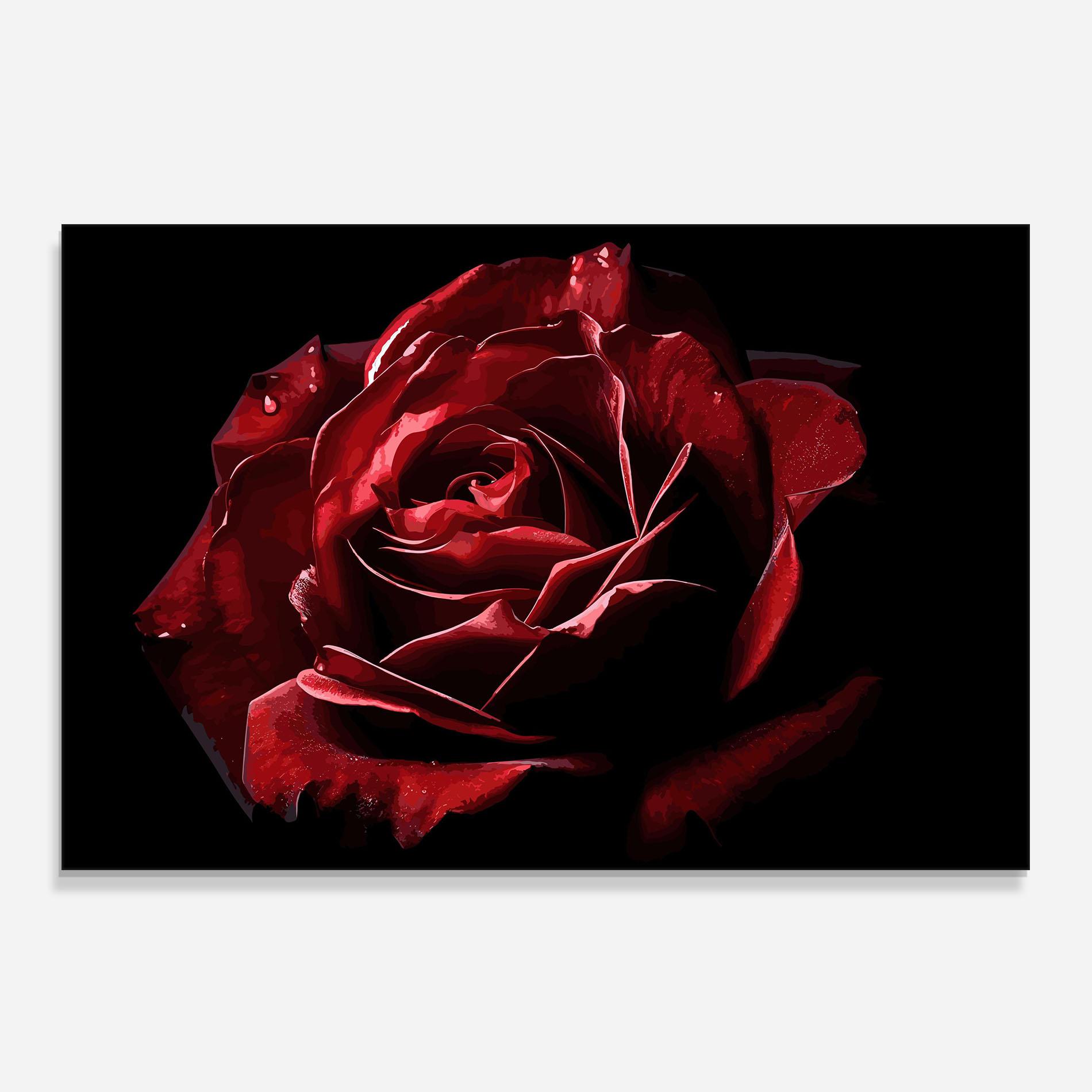 Panou Sticla Bucatarie Big Red Rose mockup 0