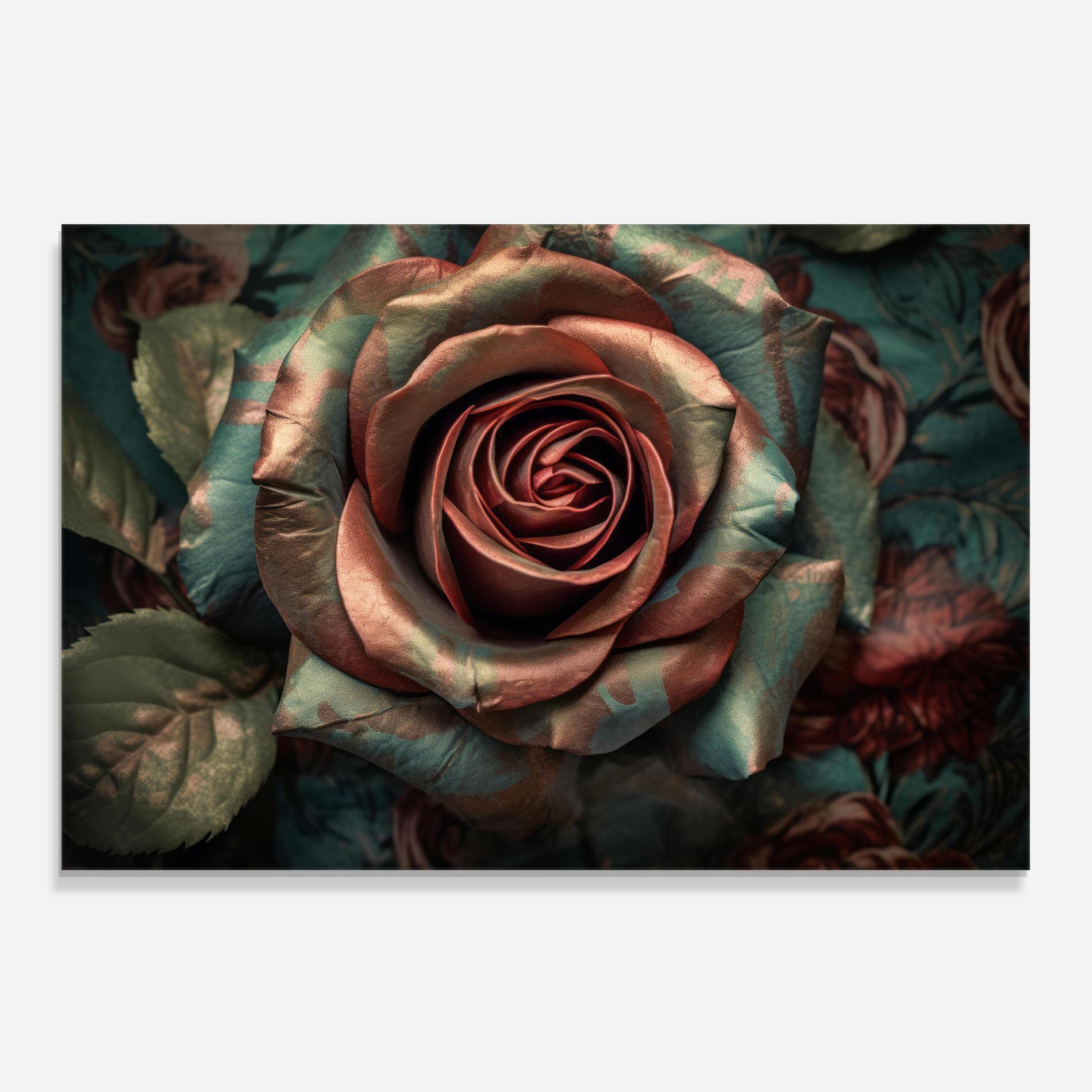 Panou Sticla Bucatarie Exotic Blue Rose mockup 0
