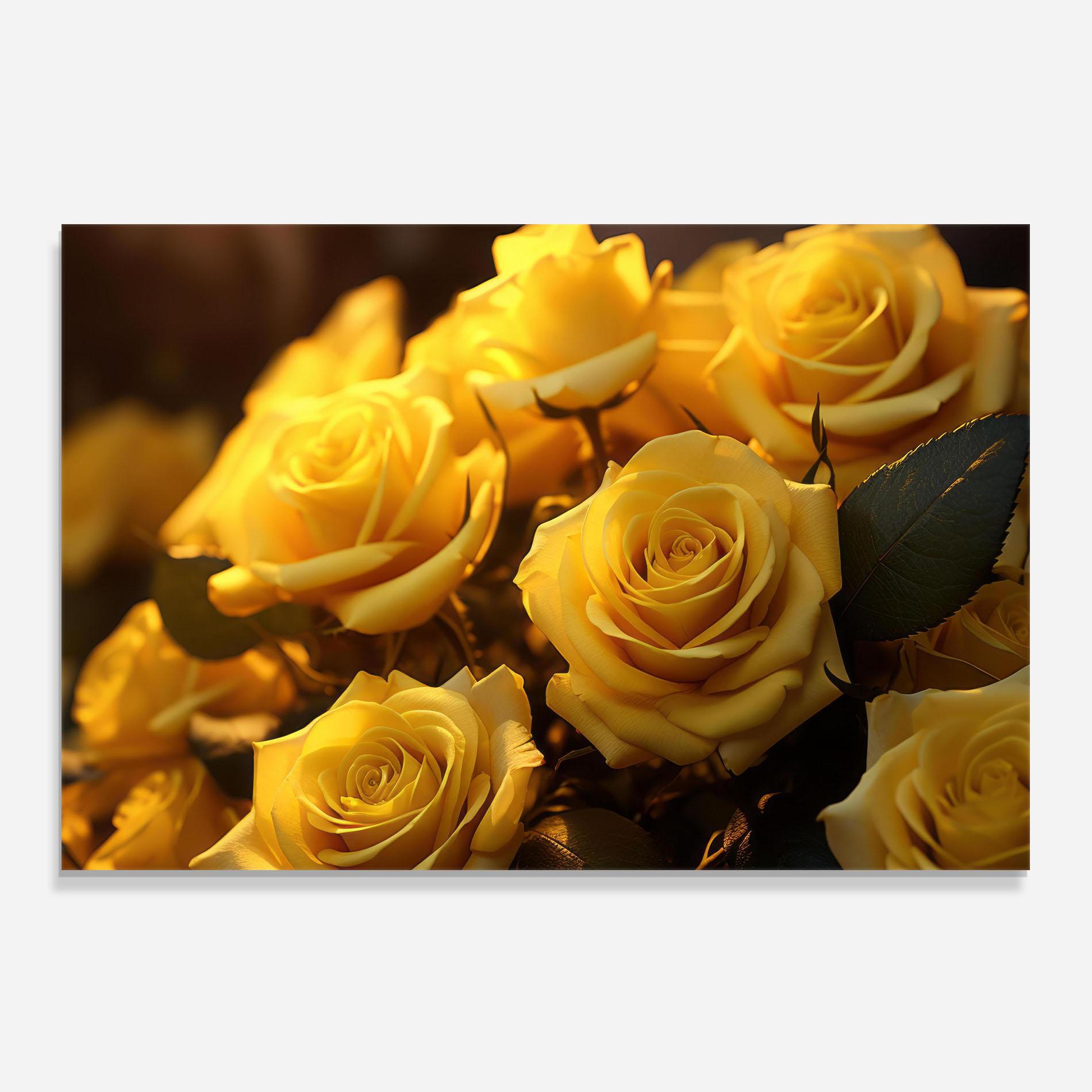 Panou Sticla Bucatarie Yellow Rose mockup 0
