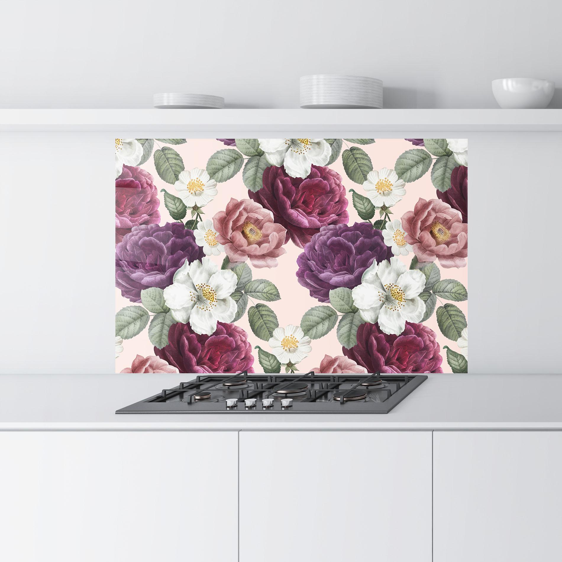 Panou Sticla Bucatarie Amestec Flori mockup 9