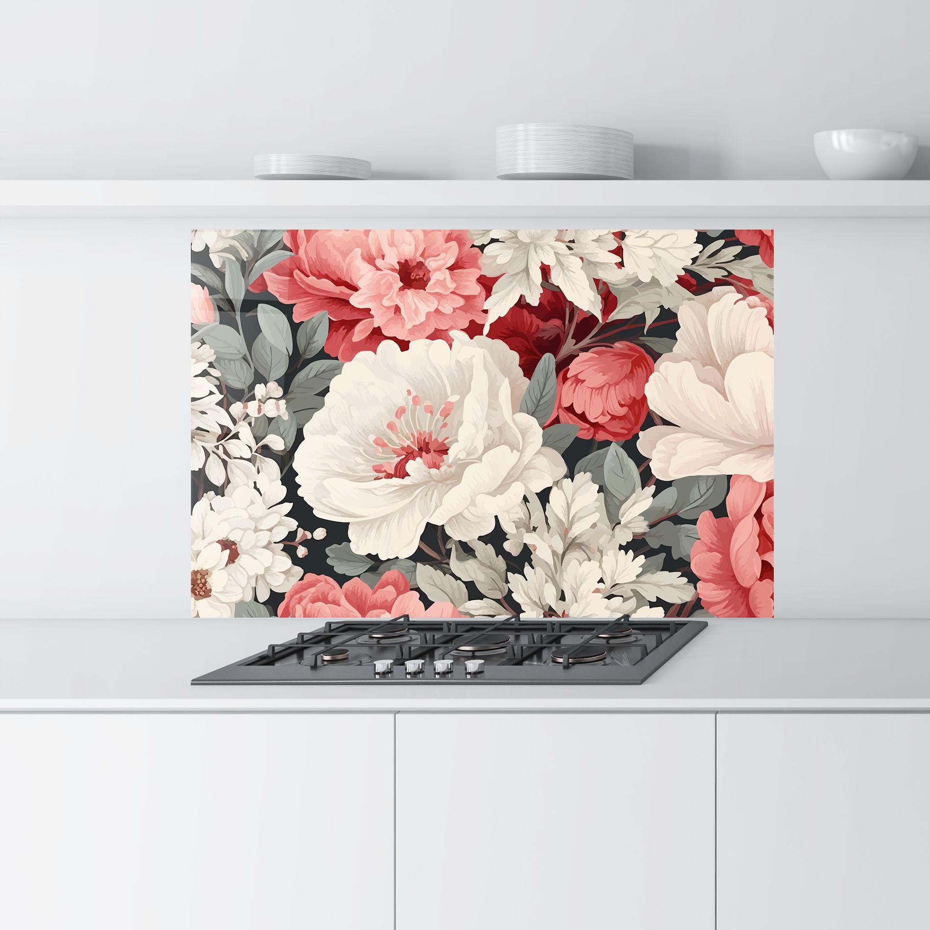 Panou Sticla Bucatarie Cream Pink Rose mockup 9