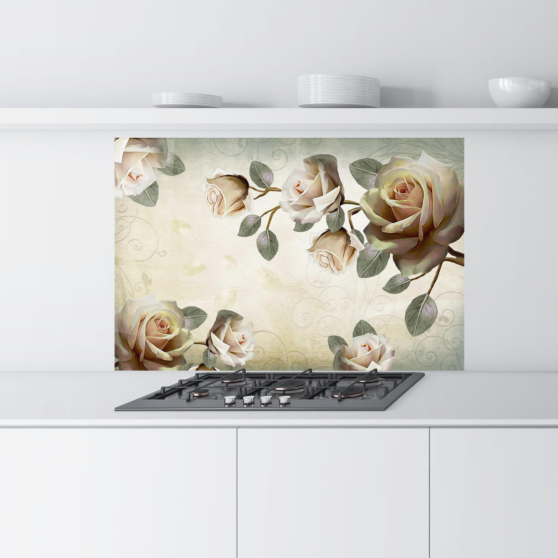 Panou Sticla Bucatarie Fir De Trandafir mockup 9