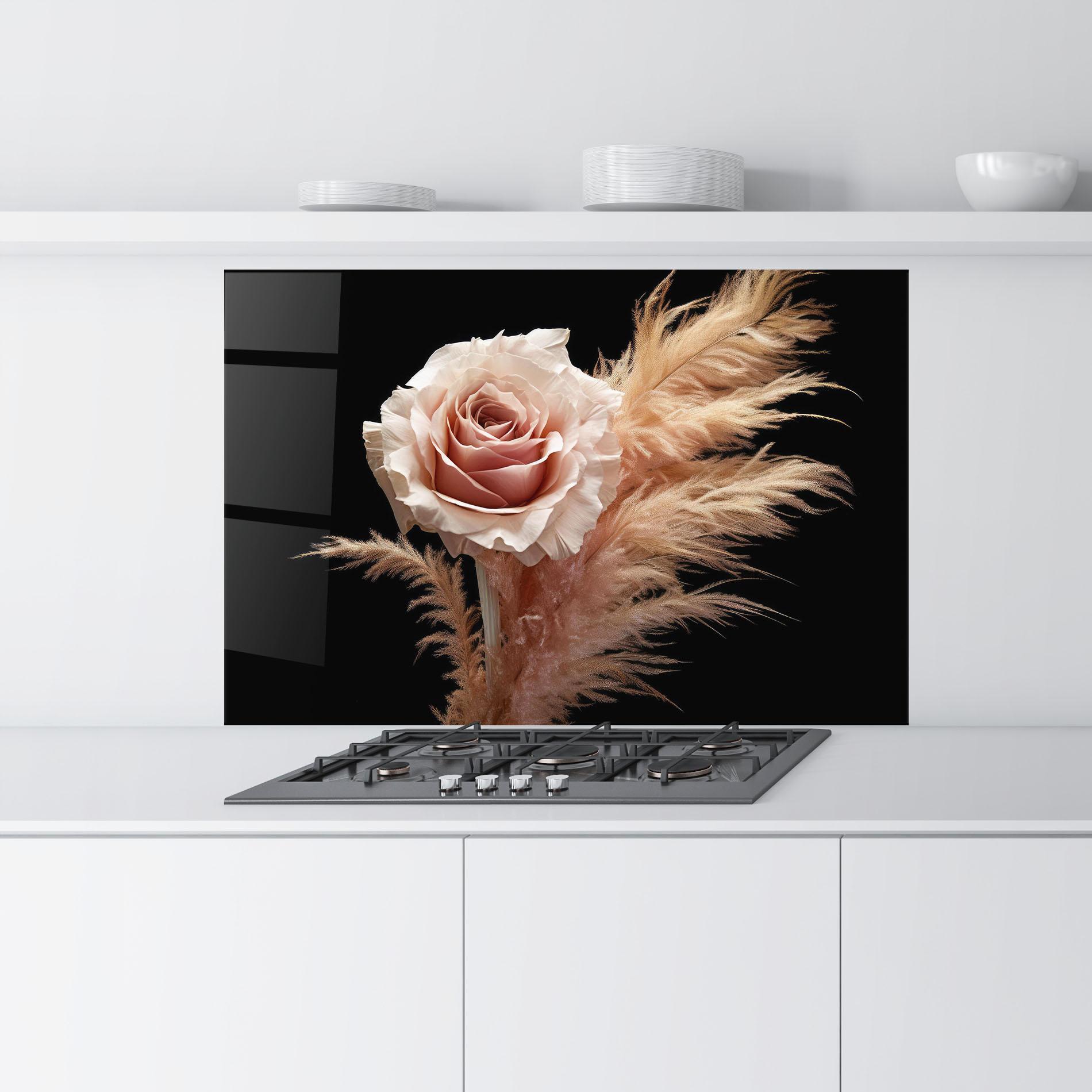 Panou Sticla Bucatarie Light Pink Rose mockup 9